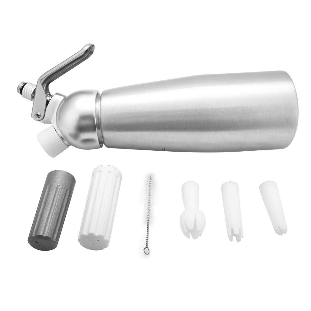 Premium 500ml Silver Aluminum Cream Whisk - Professional Kitchen Tool for Baking, Cake Decorating & Cafe Use - Ideal for Home Chefs & Baristas