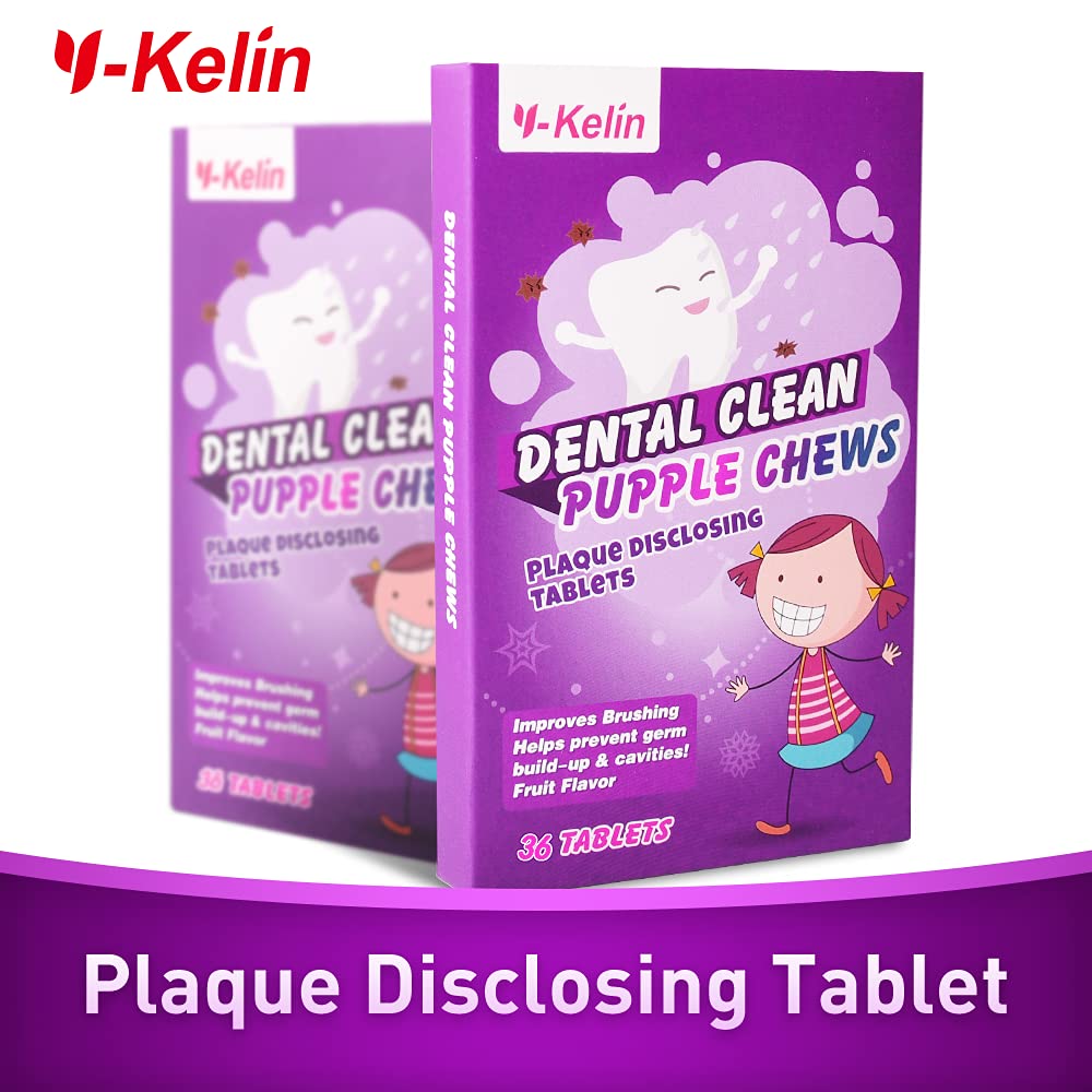 Dental Plaque Disclosing Tablets for Kids & Adults - 36 Count | Plaque Revealer Tablets That Change Color | Improves Brushing Habits for Cleaner Teeth | Perfect for Home Dental Care & Oral Hygiene Education