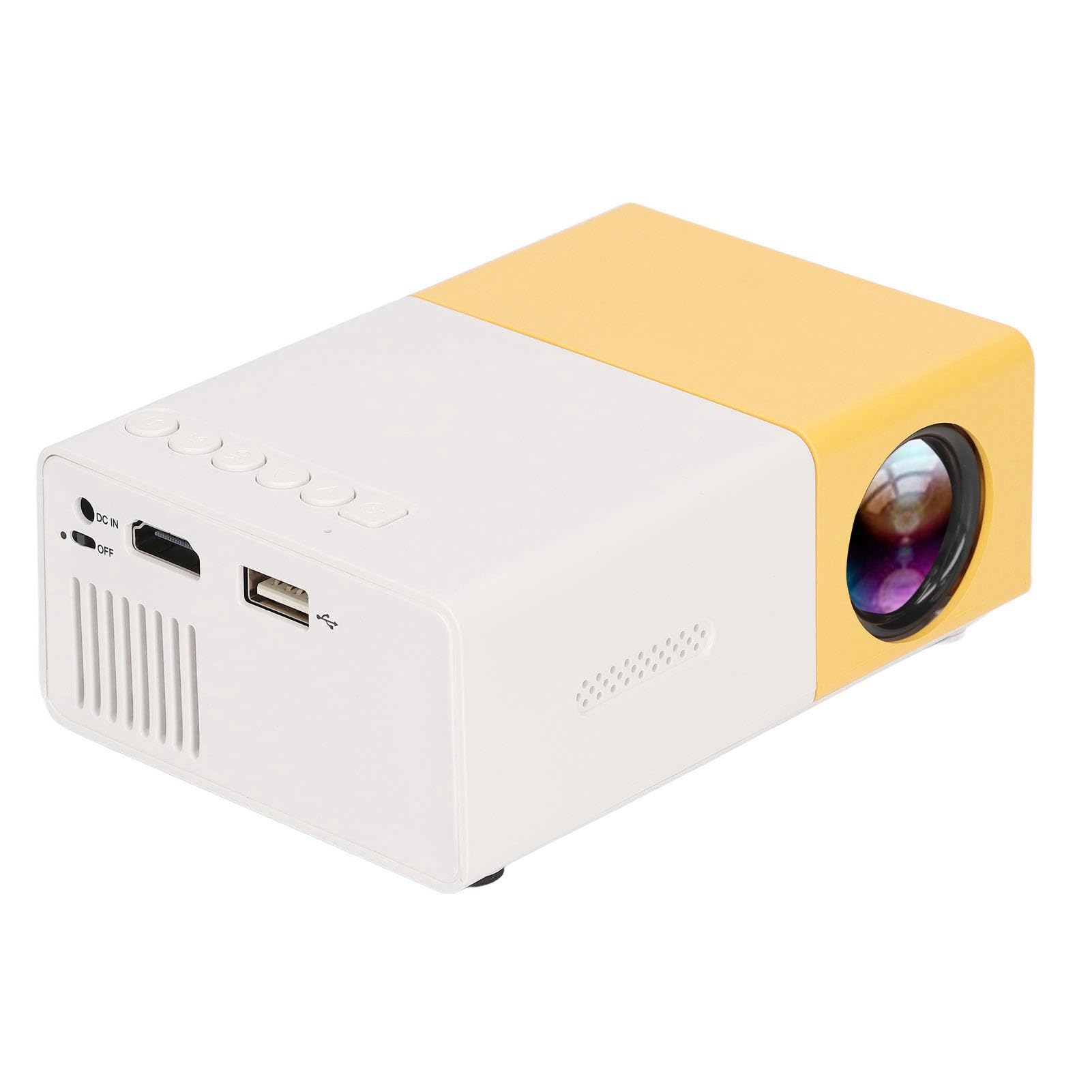 RajoNN Mini HD Projector - 1080P Support, 800:1 Contrast Ratio, Built-in Speaker, 23 Languages, Compact Portable Projector for Home Theater, Bedroom Movie Nights, and Indoor Entertainment (UK Plug)