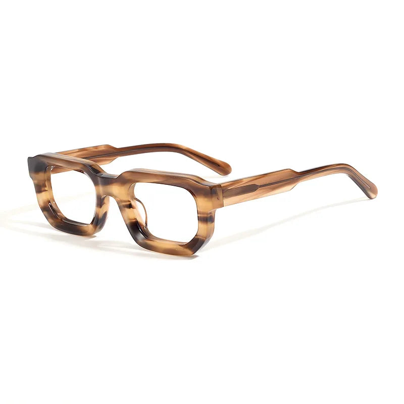 Stylish Black Unisex Acetate Square Eyeglasses with Full Rim Brow Line - Perfect for Work, Reading & Fashion (Model 22037)