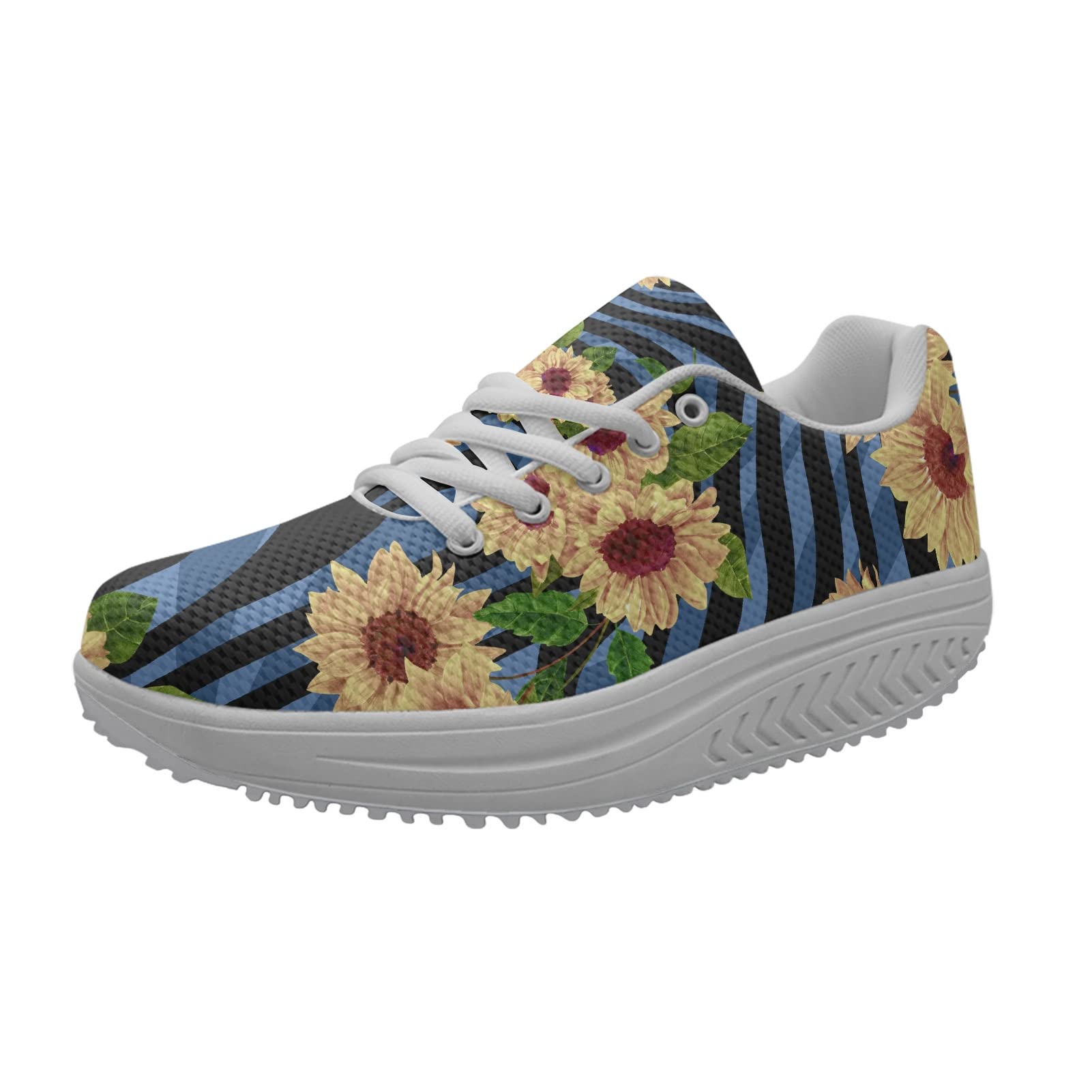 FOR U DESIGNS Women's Platform Sneakers - Lightweight Breathable Walking Shoes with Casual Lace-Up Design for Running, Gym & Daily Wear | Perfect for Workouts, Errands & Street Fashion