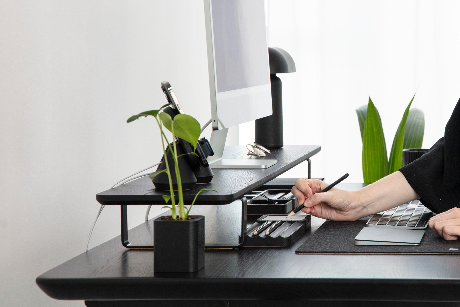 Dual Monitor Stand for Desk - Adjustable Computer Monitor Riser with Shelf - Perfect for Home Office, Gaming Setup & Workspace Organization