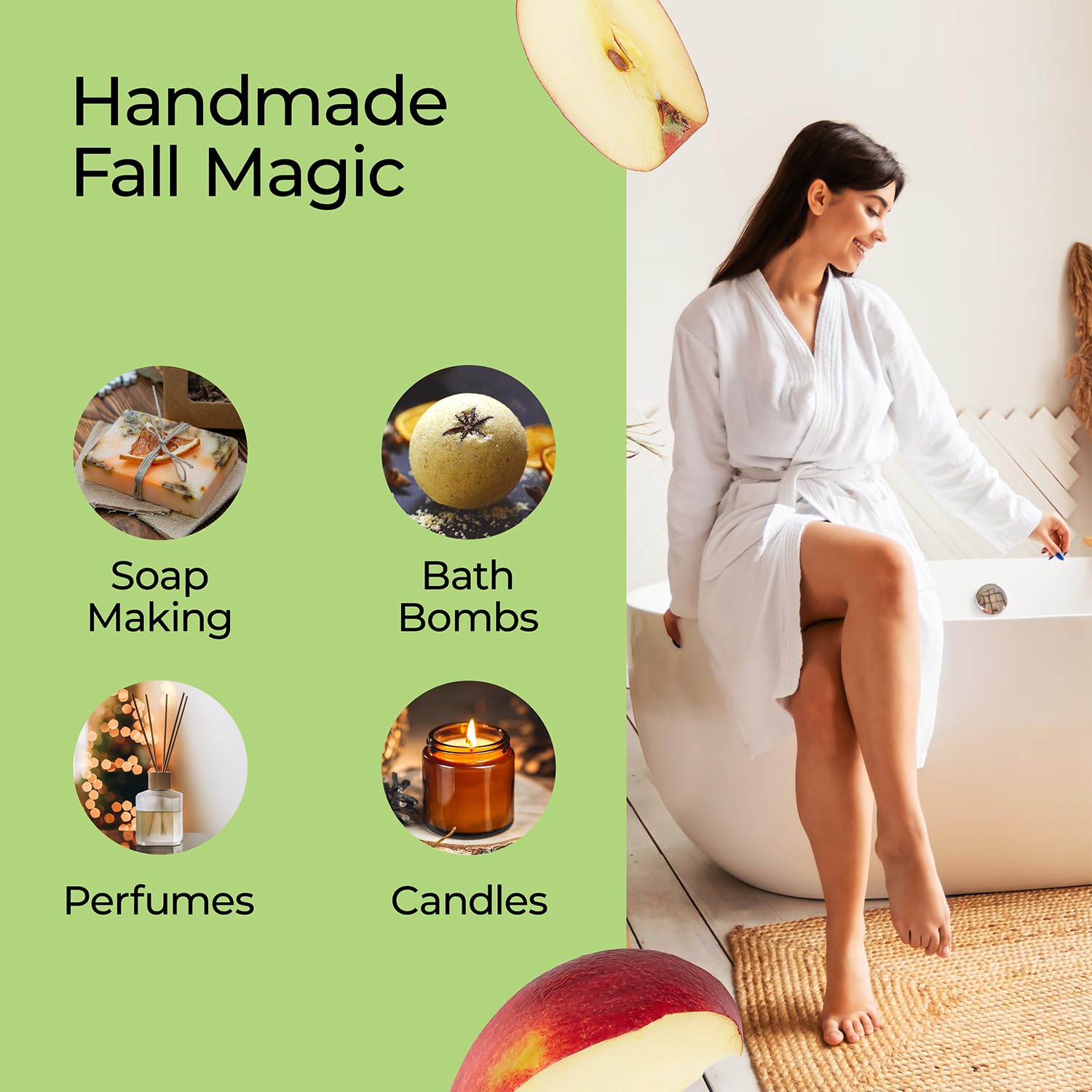 Premium Apple Cider Fragrance Oil - 10ml (0.33 fl oz) for Candle Making, Soap Making, Diffusers & DIY Perfumes - Perfect for Halloween, Christmas & Fall Home Decor - Essential Oil for Aromatherapy & Relaxation