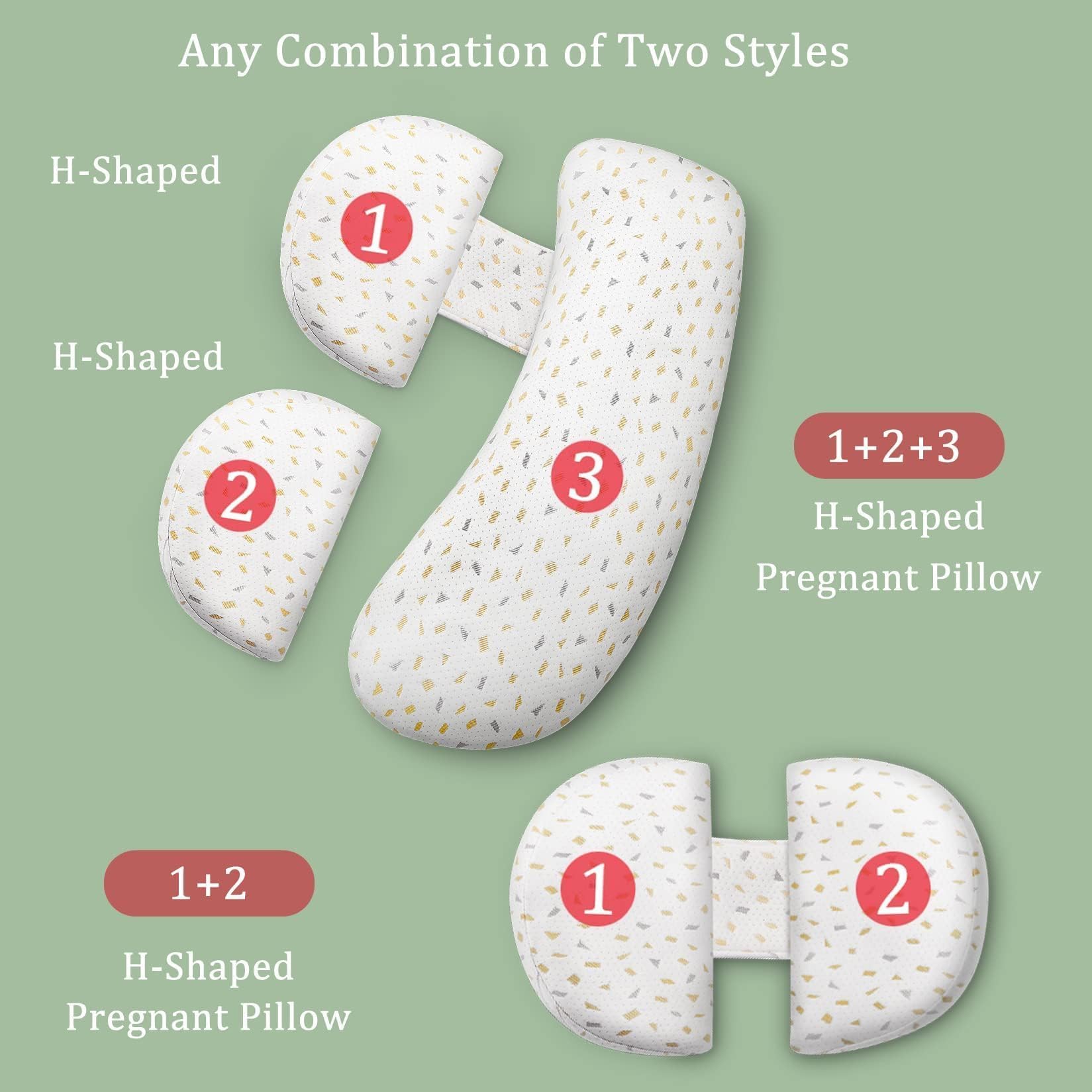 **Coldew Pregnancy Pillow for Sleeping – Maternity Body Pillow for Pregnant Women, Soft & Adjustable with Detachable Cover – Belly, Back & Leg Support (Golden, Large) – Perfect for Side Sleepers & Comfort During Pregnancy**