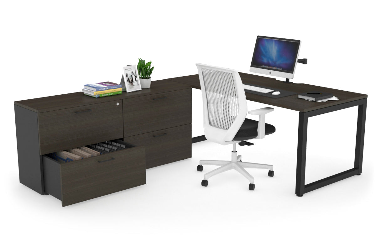 Quadro Loop Executive Office Chair - Black Frame with Cable Scallop [1600L x 800W] - Perfect for Home Office, Conference Rooms & Executive Workspaces