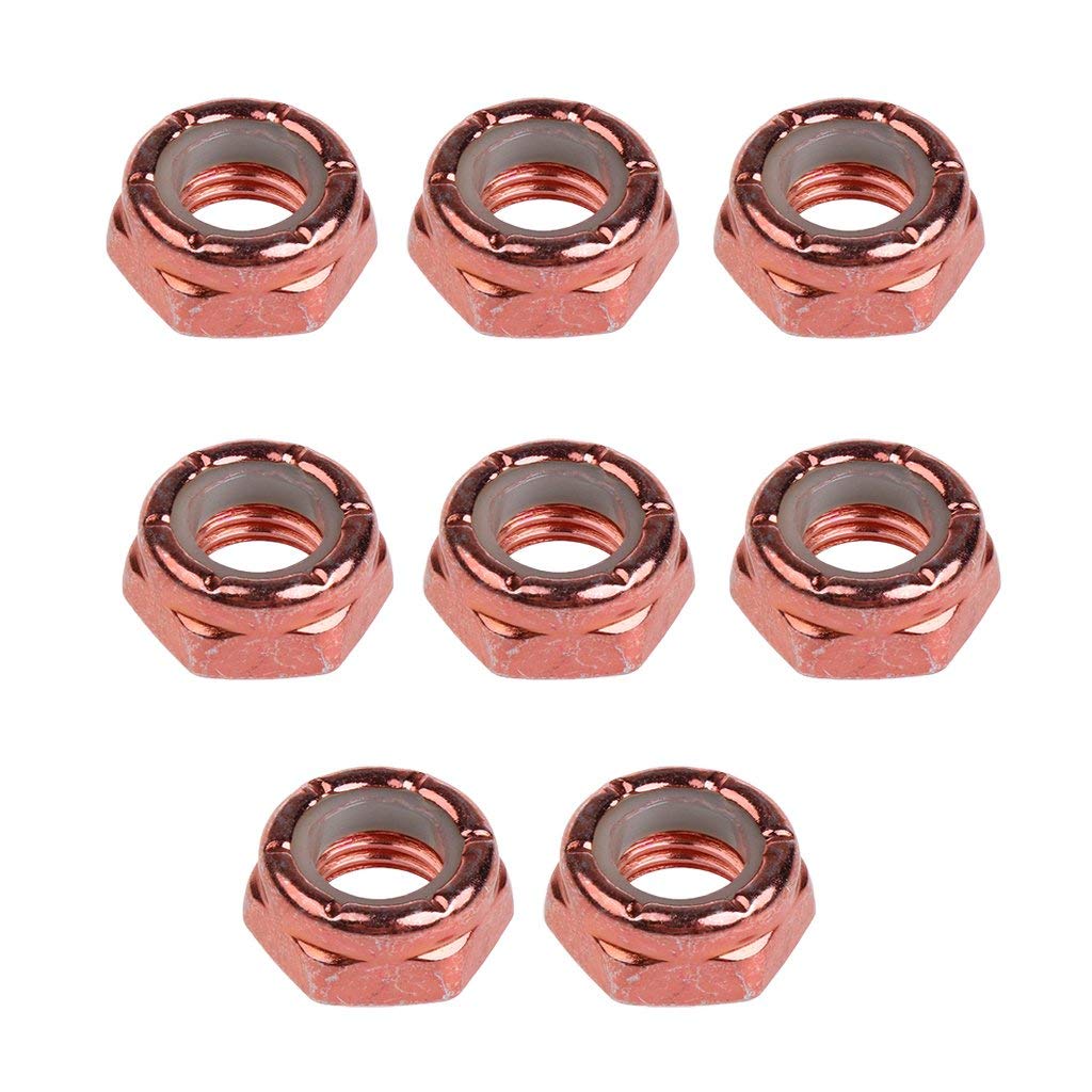 8pcs Skateboard Truck Wheel Axle Screw Nuts Set - Durable Longboard Hardware Accessories for Men & Women - Perfect for Outdoor Skateboarding, Cruising & Street Tricks - Chocolate Color