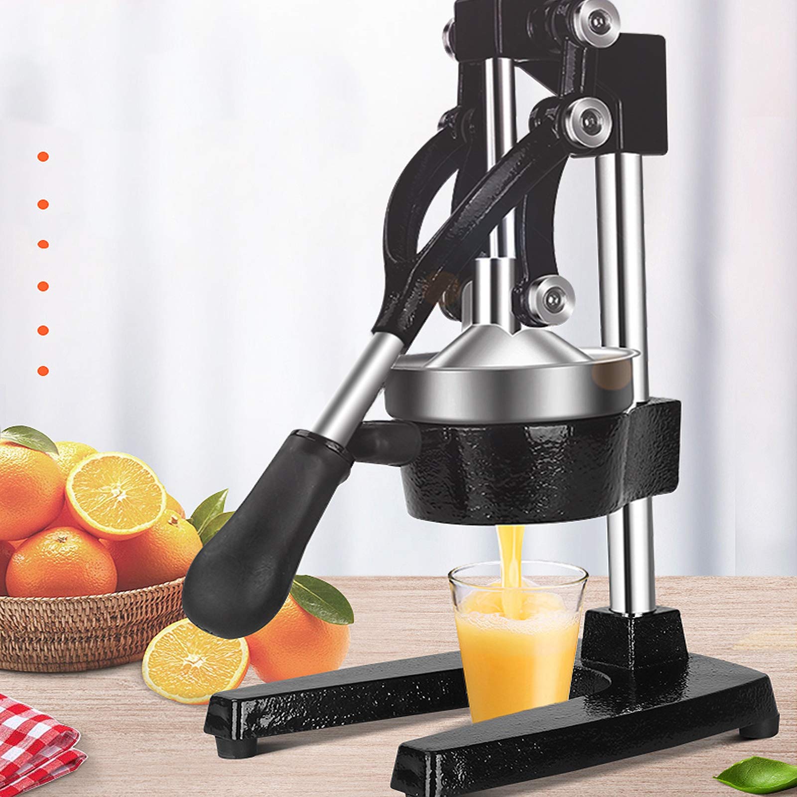 Premium Hand Press Juicer Machine - Professional Citrus Juicer for Lemon, Orange & Lime | Commercial Grade Stainless Steel Lemon Squeezer & Fruit Crusher | Easy to Clean & Durable | Perfect for Restaurants, Juice Bars & Home Kitchens (Black)