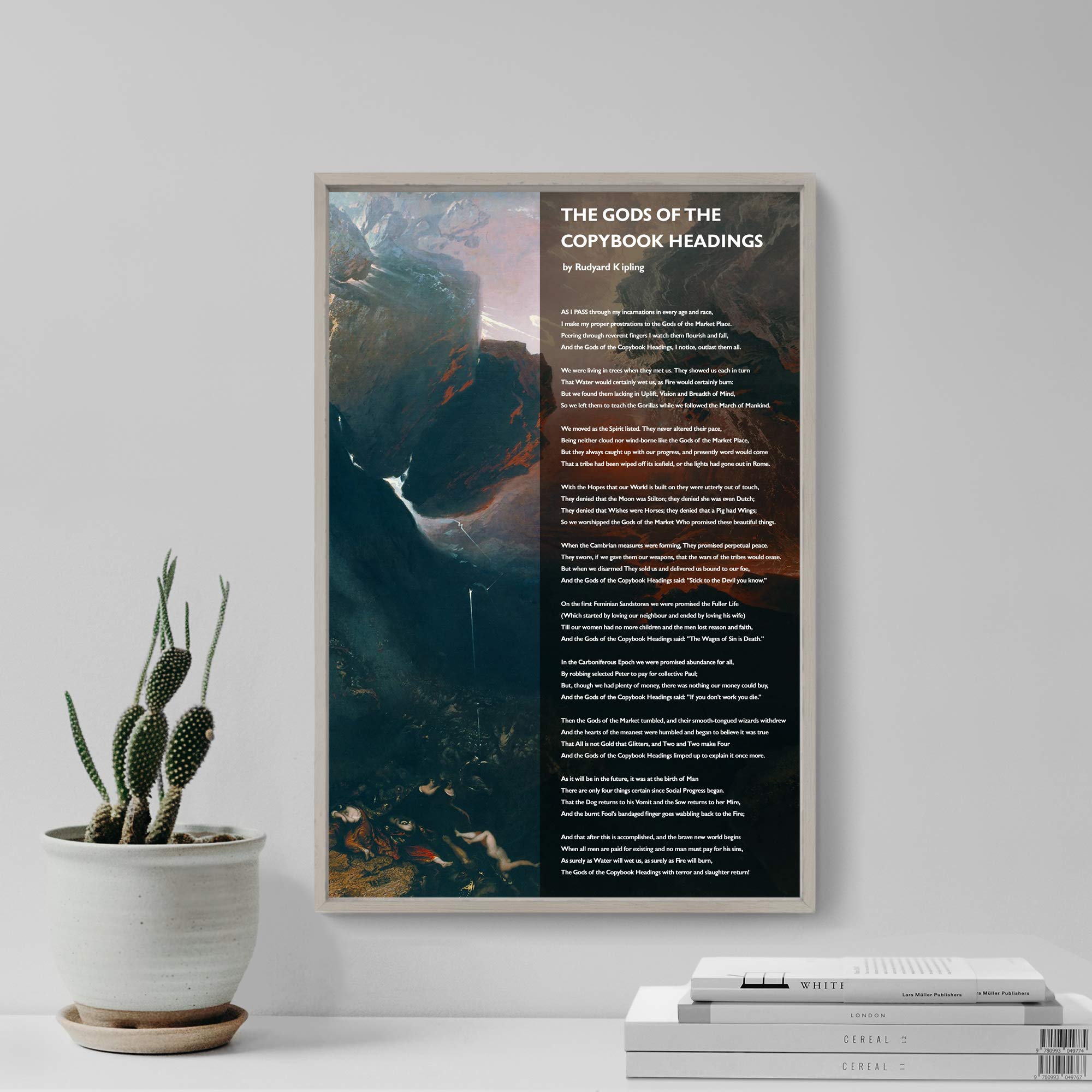 Rudyard Kipling Poem Print - The Gods of The Copybook Headings - Heaven & Hell Art Photo Poster - 15x10 Inch Wall Decor - Perfect Gift for Poetry Lovers & Literary Enthusiasts - Ideal for Home, Office, or Classroom Decoration