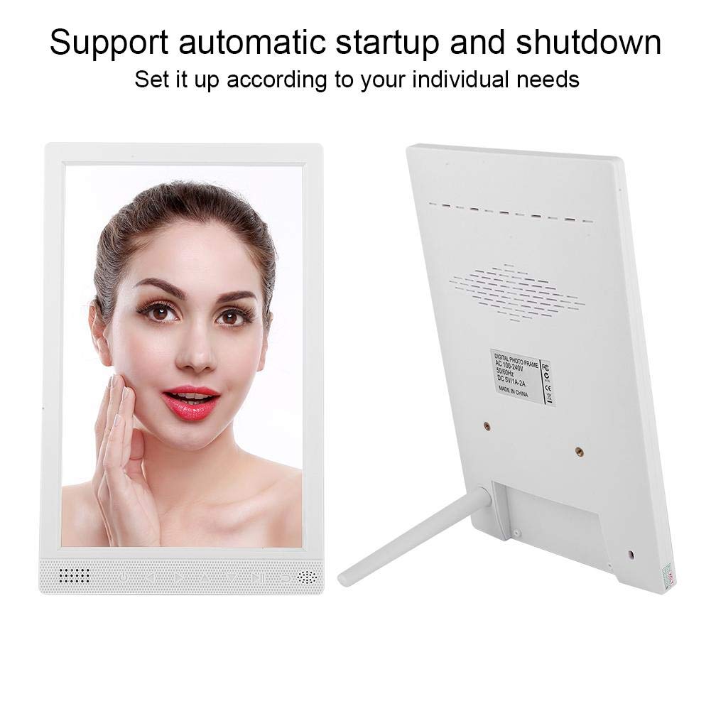 10 Inch Digital Photo Frame with 800x1280 IPS Screen - Electronic Picture Frame with Calendar, Video, Music Player, 7 Touch Buttons & Remote Control - Perfect for Home, Office, and Gift Giving (Black)