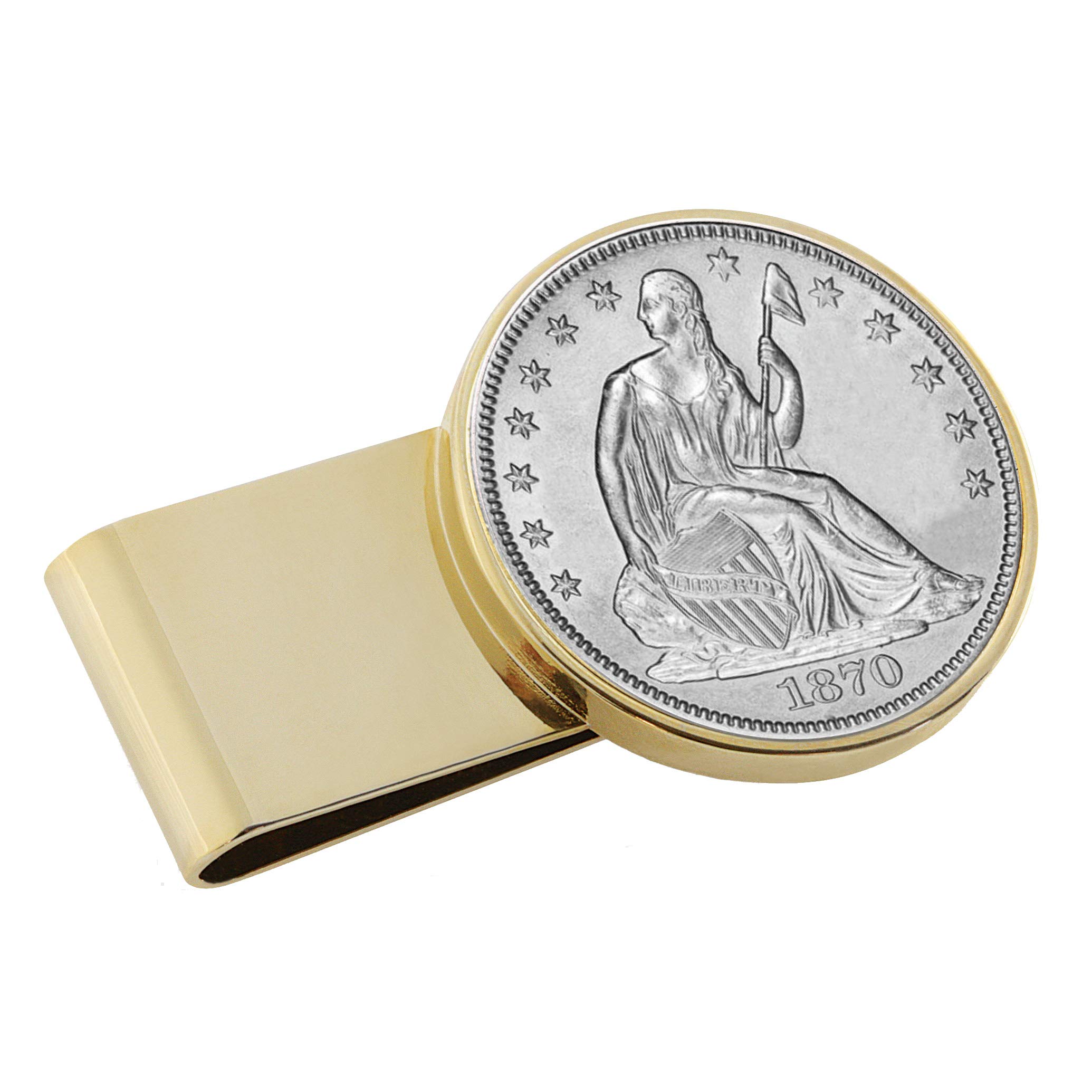 Vintage Silver Seated Liberty Half Dollar Stainless Steel Money Clip - Collectible Coin Holder for Bills & Cash | Perfect Gift for Coin Collectors & History Enthusiasts (Ideal for Weddings, Graduations & Special Occasions)