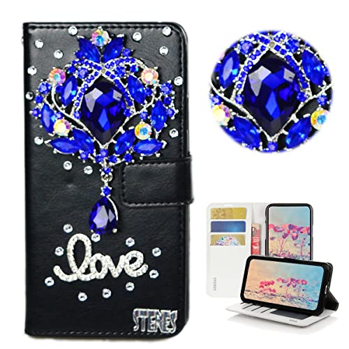 Luxury Rhinestone Flower / Dark Blue