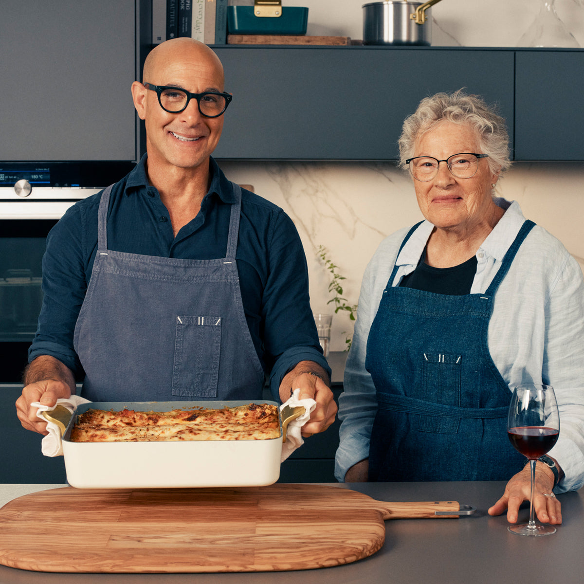 Stanley Tucci™ Ceramic Nonstick Lasagna Pan - 13x9 Inch Oven Safe Baking Dish, Scratch Resistant & Easy Clean, Venetian Teal - Perfect for Lasagna, Casseroles, Roasts & Family Dinners