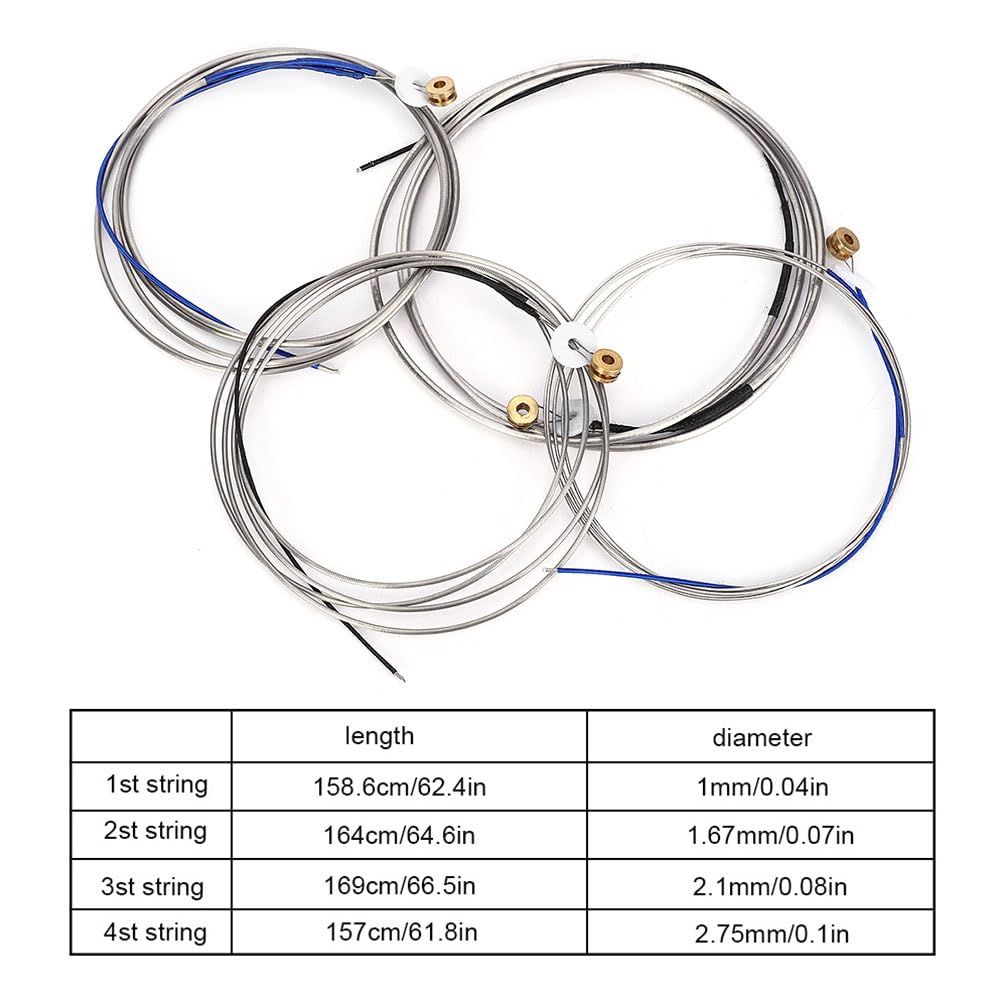 Professional Steel Double Bass Strings - High-Quality Musical Instrument Accessory for Bass Players | Perfect for Orchestral Performances, Jazz Ensembles & Studio Recording