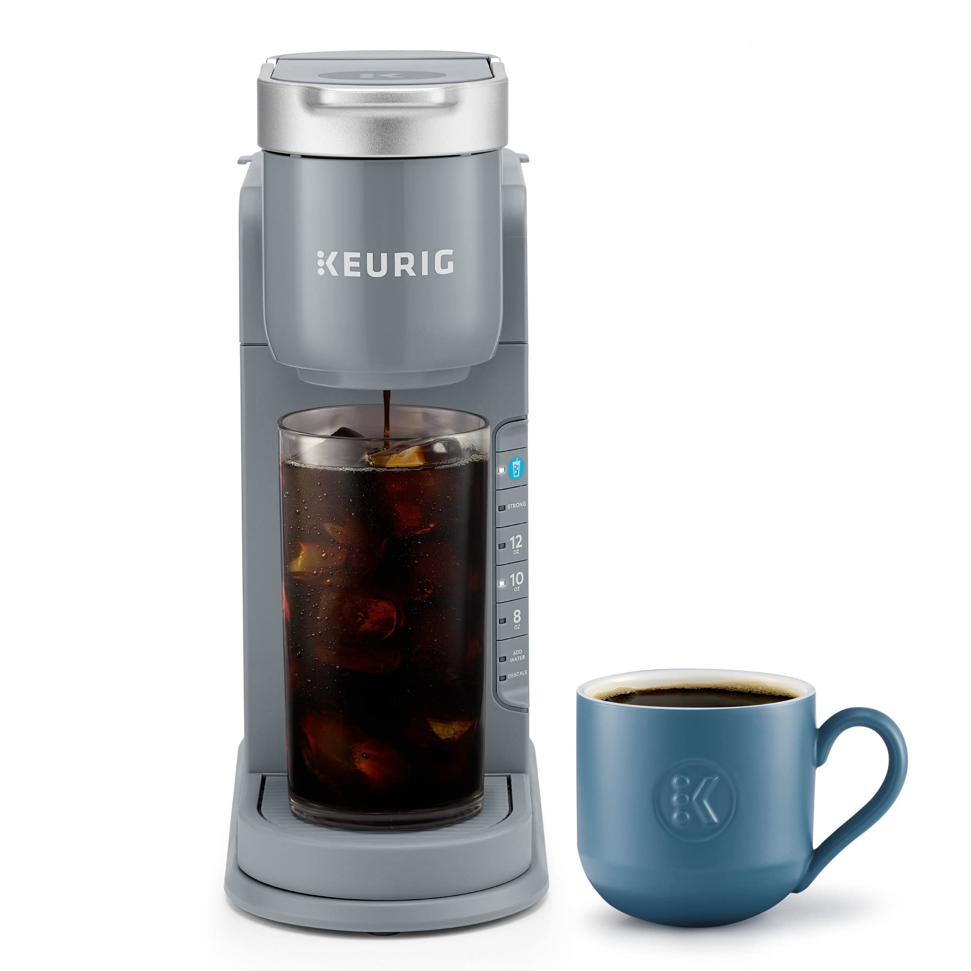 Keurig K-Iced Single Serve Coffee Maker - Brew Hot & Iced Coffee with Any K-Cup Pod, Compact Gray Iced Coffee Machine for Home, Office & Outdoor Use
