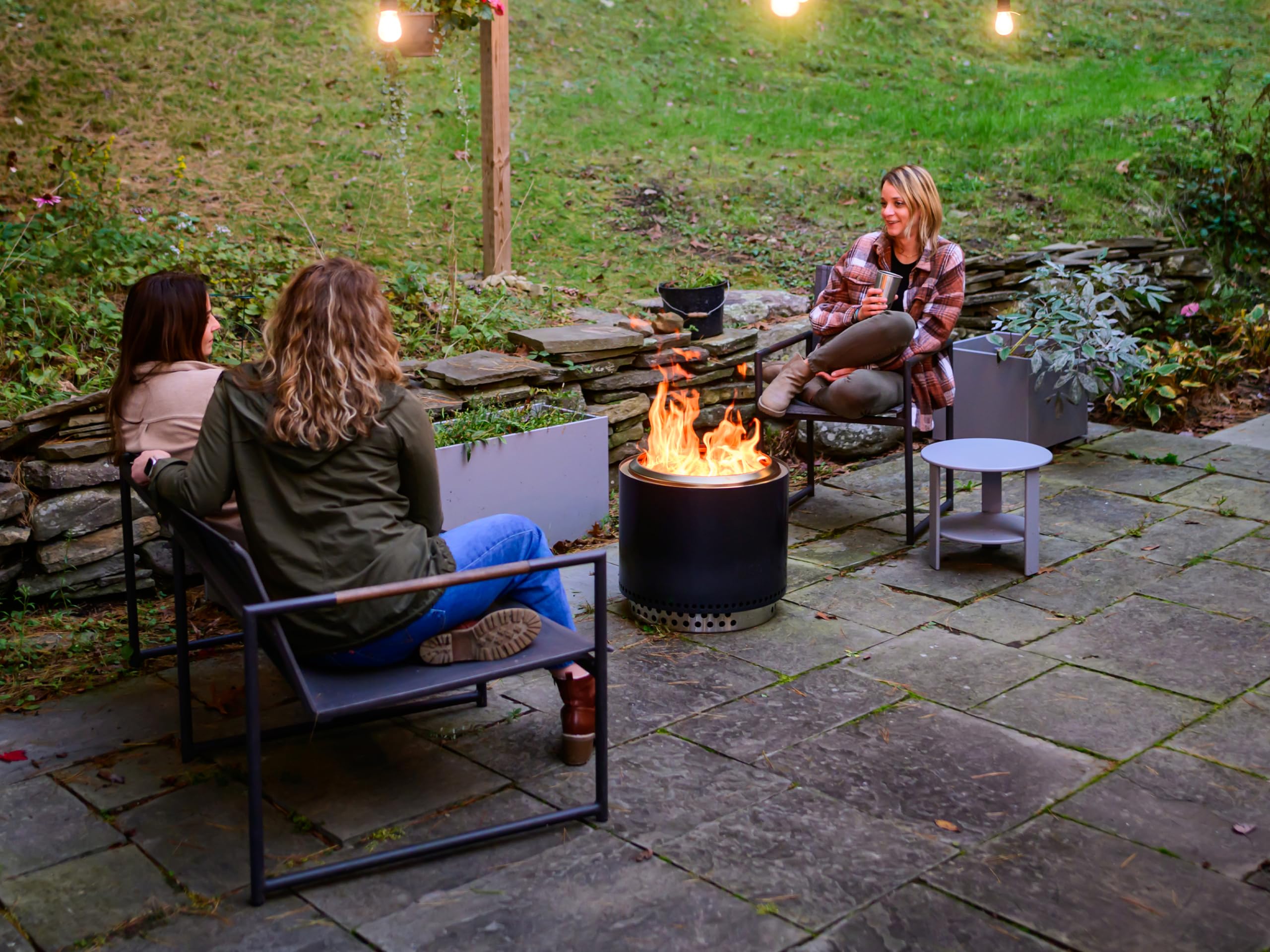 Solo Stove Bonfire 2.0 Smokeless Fire Pit with Stand & Removable Ash Pan - 19.5 Inch Portable Stainless Steel Wood Burning Fireplace for Backyard, Camping, Patio - Ideal for 4-6 People - 21.75 lbs Gunmetal Finish