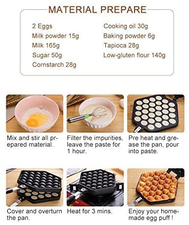 Zerone Bubble Waffle Maker Pan - Aluminum Alloy Non-Stick Egg Waffle Maker for DIY Egg Puffs & Bubble Cakes | Perfect for Home Baking, Restaurant Breakfast & Street Food Snacks | Safe for Gas Stove & Kitchen Use