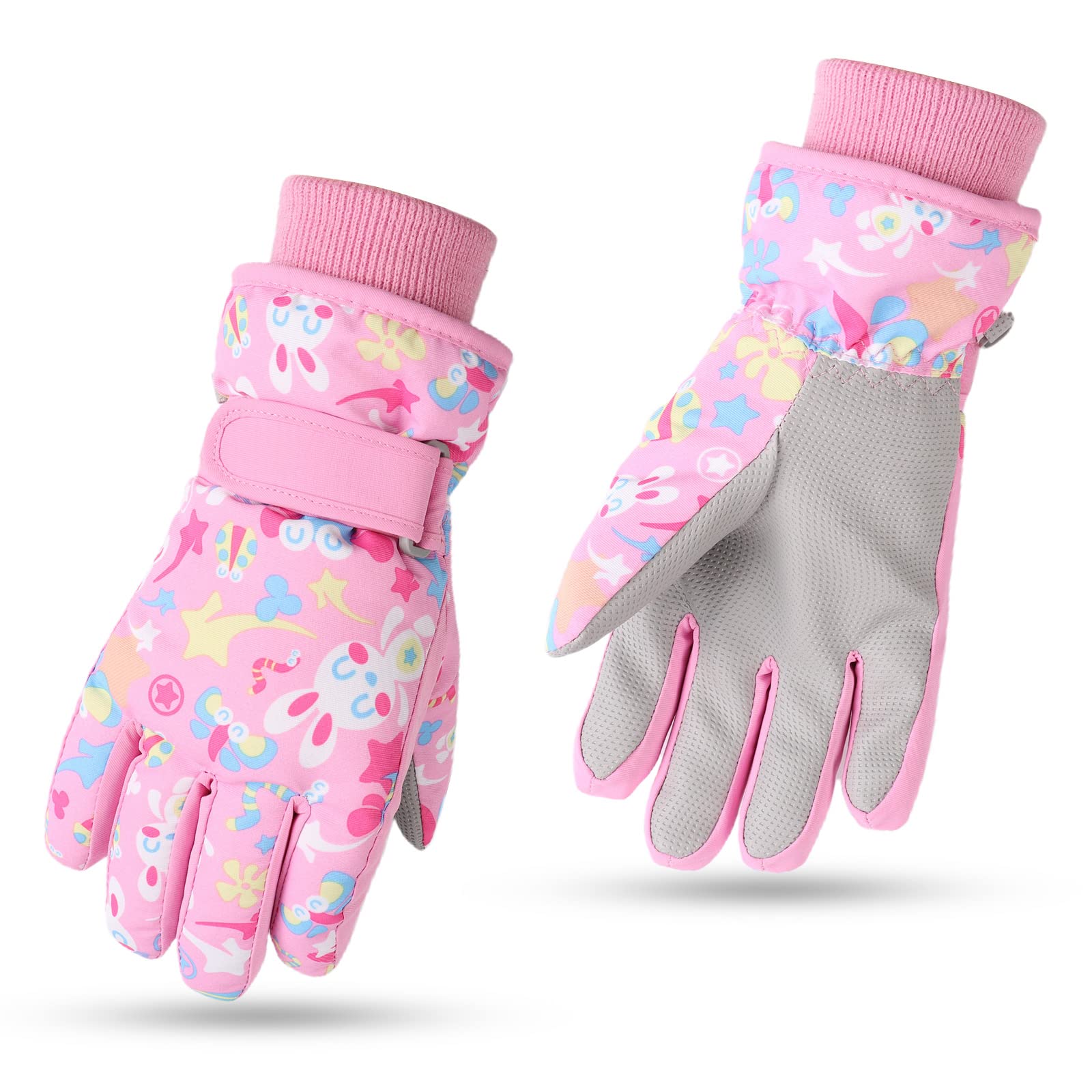 **Warm Kids Ski Gloves for Boys & Girls - Waterproof Winter Snow Gloves with Fleece Lining - Perfect for Skiing, Snowboarding & Cold Weather Play**