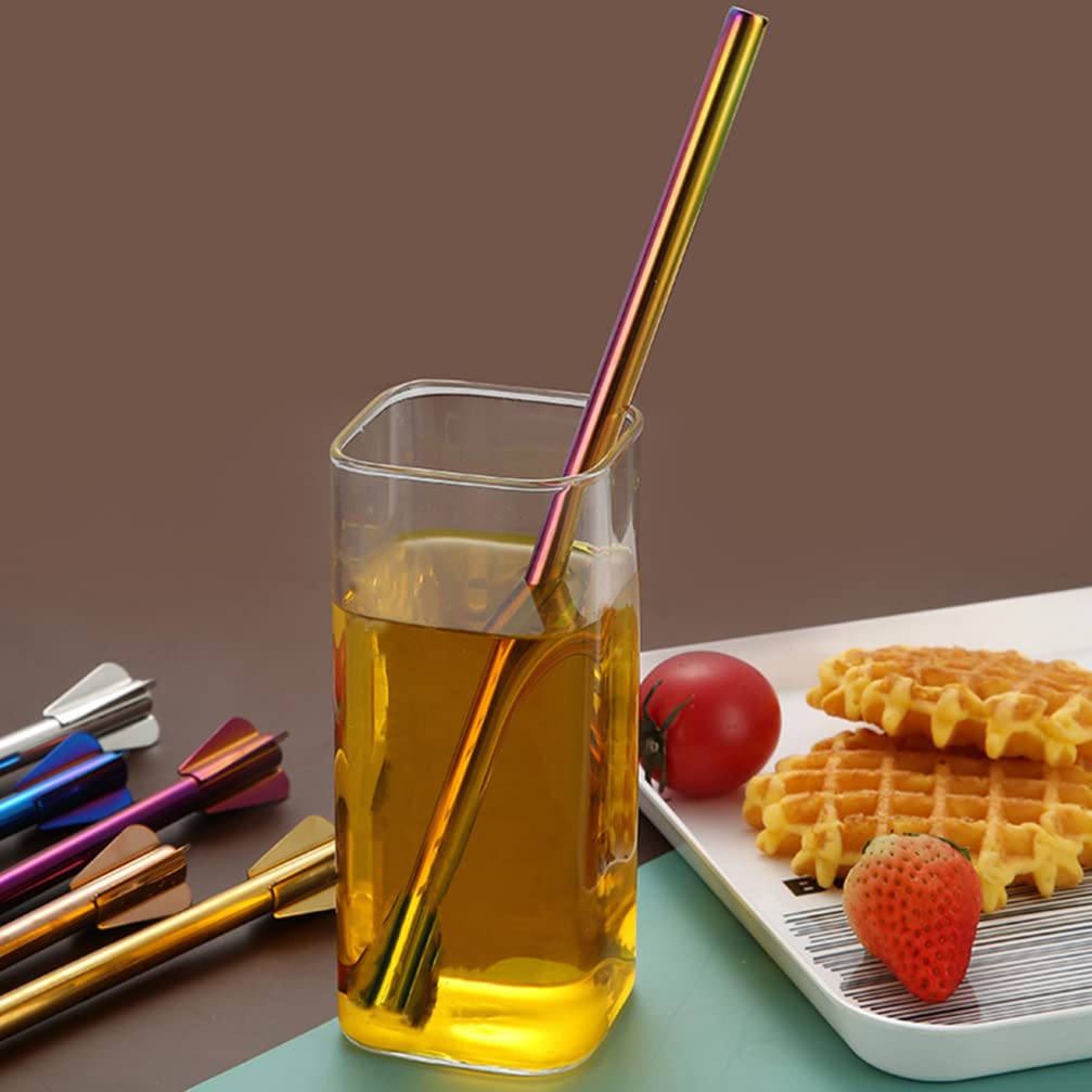 HEMOTON 2-Pack Stainless Steel Bubble Tea Straws - Reusable Straight Drinking Straws with Scoop for Smoothies, Iced Coffee & Travel | Eco-Friendly Metal Straws for Home, Office & Outdoor Use
