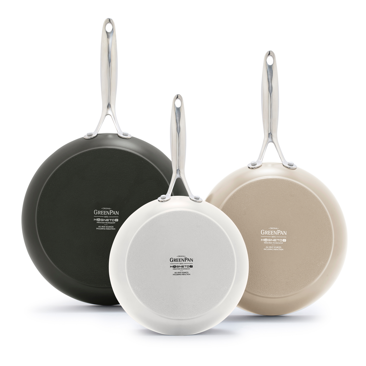 Valencia Pro Ceramic Nonstick Frypan Set - 8, 10 & 12 Inch Cookware for Healthy Cooking | Non-Toxic PFOA-Free Pots & Pans | Perfect for Frying, Sautéing & Stir-Frying in Modern Kitchens