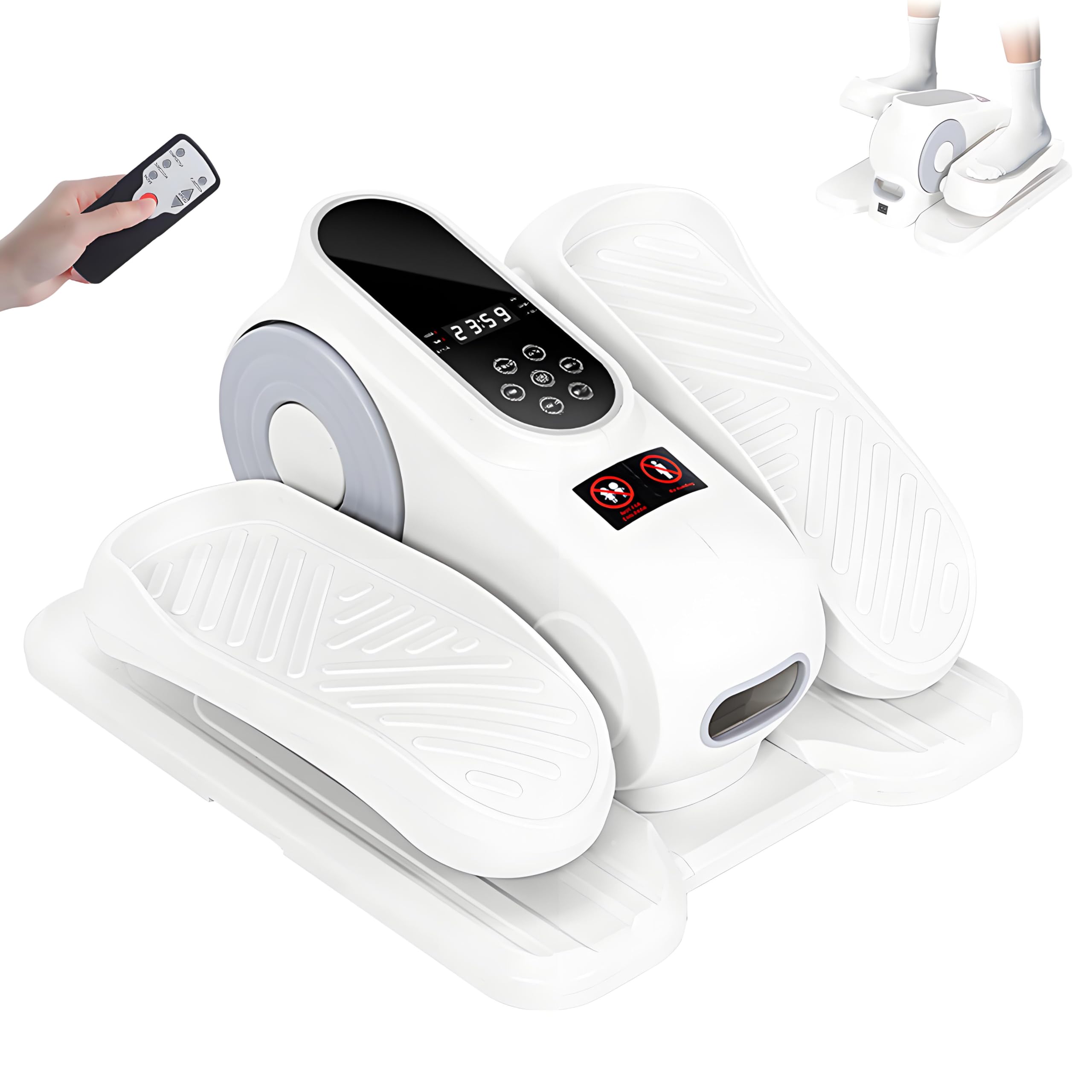 Under Desk Elliptical Machine - 12-Speed Electric Leg Exerciser with Remote & LCD Display | Portable Mini Elliptical Trainer for Home/Office | Ideal for Seniors Rehabilitation, Physical Therapy & Low-Impact Workouts