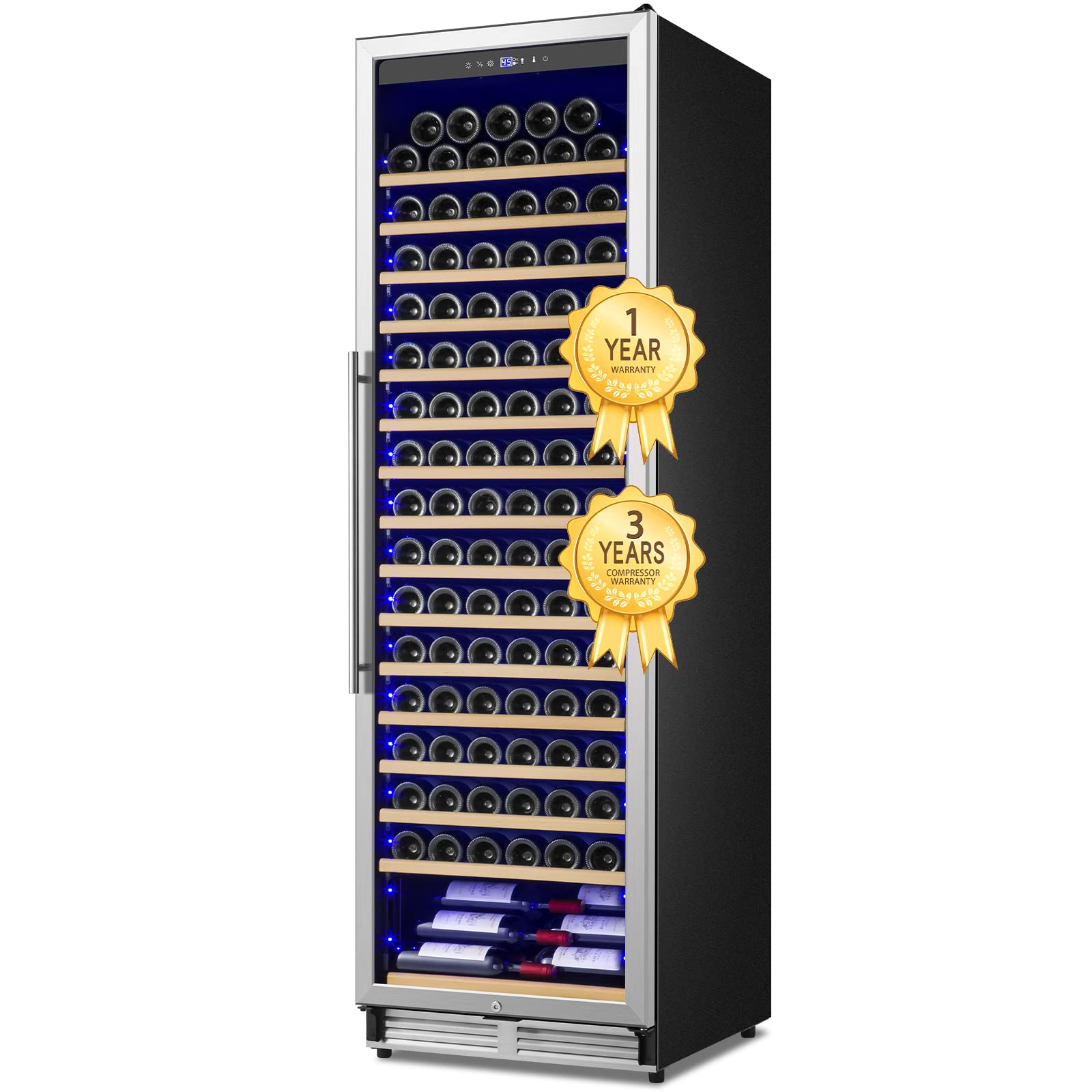 Upgraded 24 Inch Wine Cooler Refrigerator - 190 Bottle Capacity with Digital Temperature Control System, Freestanding/Built-in Dual Installation, Ultra Quiet Operation - Perfect for Home Bars, Restaurants, and Wine Cellars