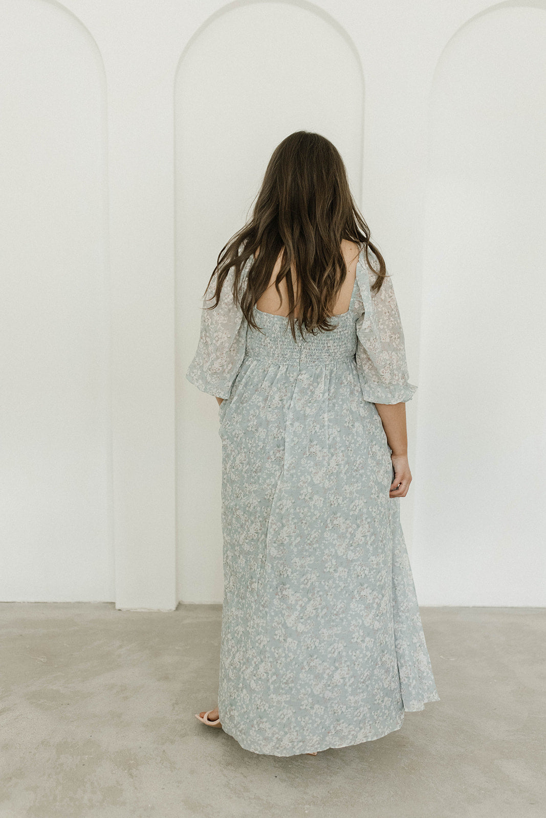 Elegant Sage Green Floral Smocked Maxi Dress for Women - Bump Friendly Maternity & Inclusive Sizing (S-3XL) - Perfect for Summer Weddings, Beach Vacations & Casual Outings