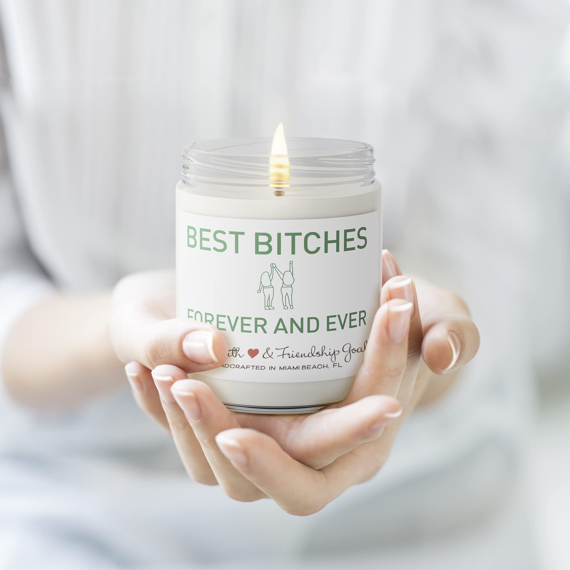 Bestie Gifts for Women - Funny Soy Wax Candle for Best Friends - Hand Poured in USA - 9oz Aromatherapy Candle by Mint Sugar Candle Company - Perfect for Birthday, Anniversary & Friendship Day Gifts