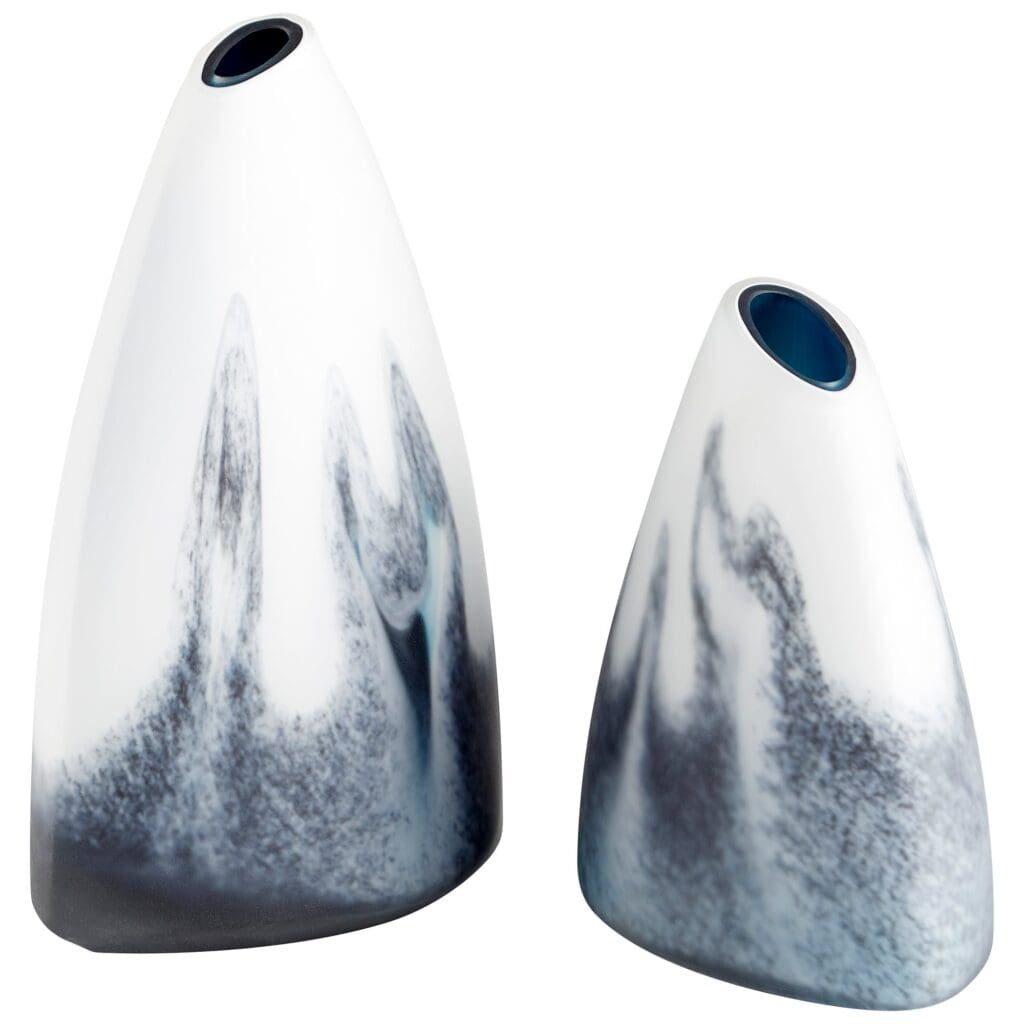 Cyan Design 11079 Mystic Falls Vase - Blue and White Ceramic Home Decor - Small Tabletop Vase for Flowers, Centerpiece, Wedding, Living Room, Dining Table Decor