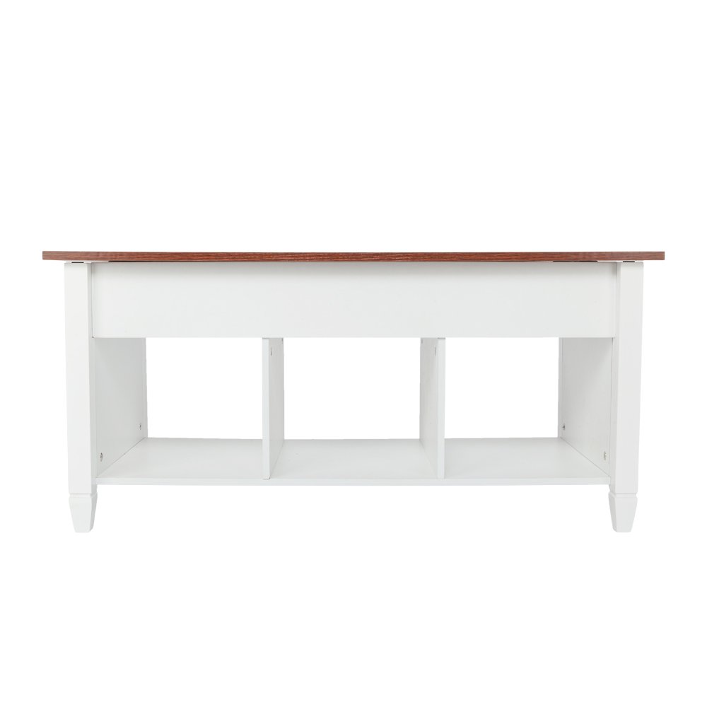 Modern Lift Top Coffee Table with Hidden Storage Compartment & Shelf - White Lift Tabletop for Living Room, Sofa, Home Office & Small Spaces - Convertible Storage Furniture for Books, Remote Controls & Decor