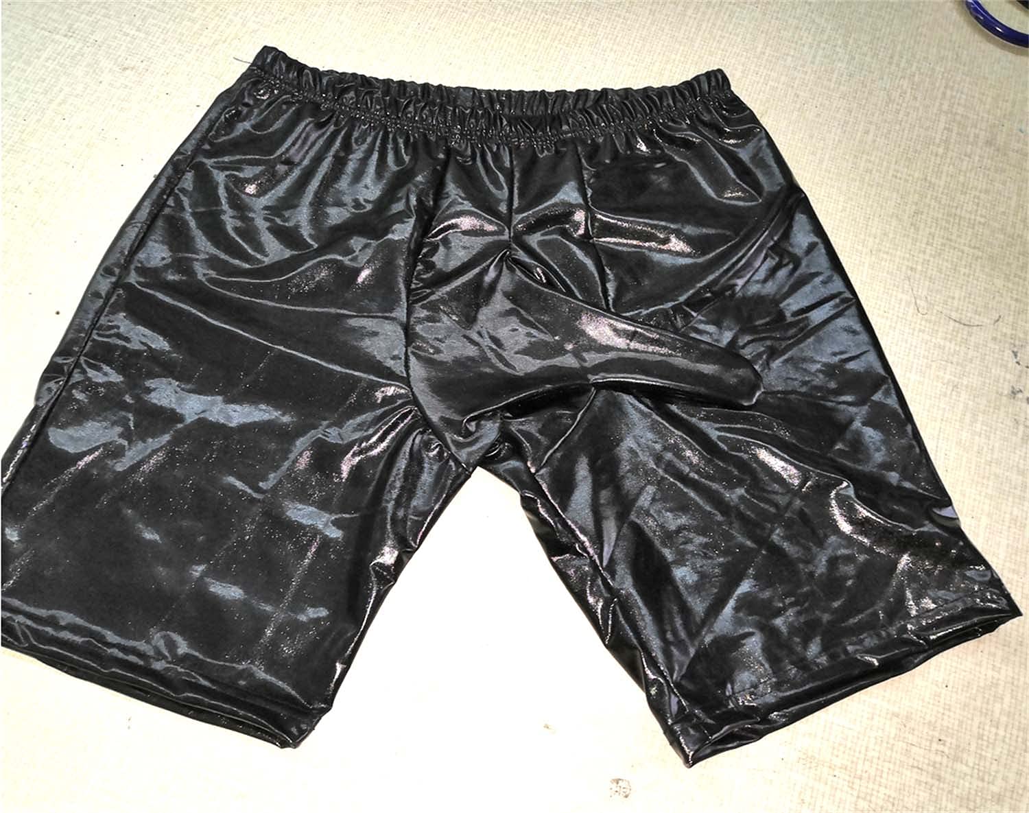 Men's Sexy Leather Shorts - Wet Look for Nightclub & Swim