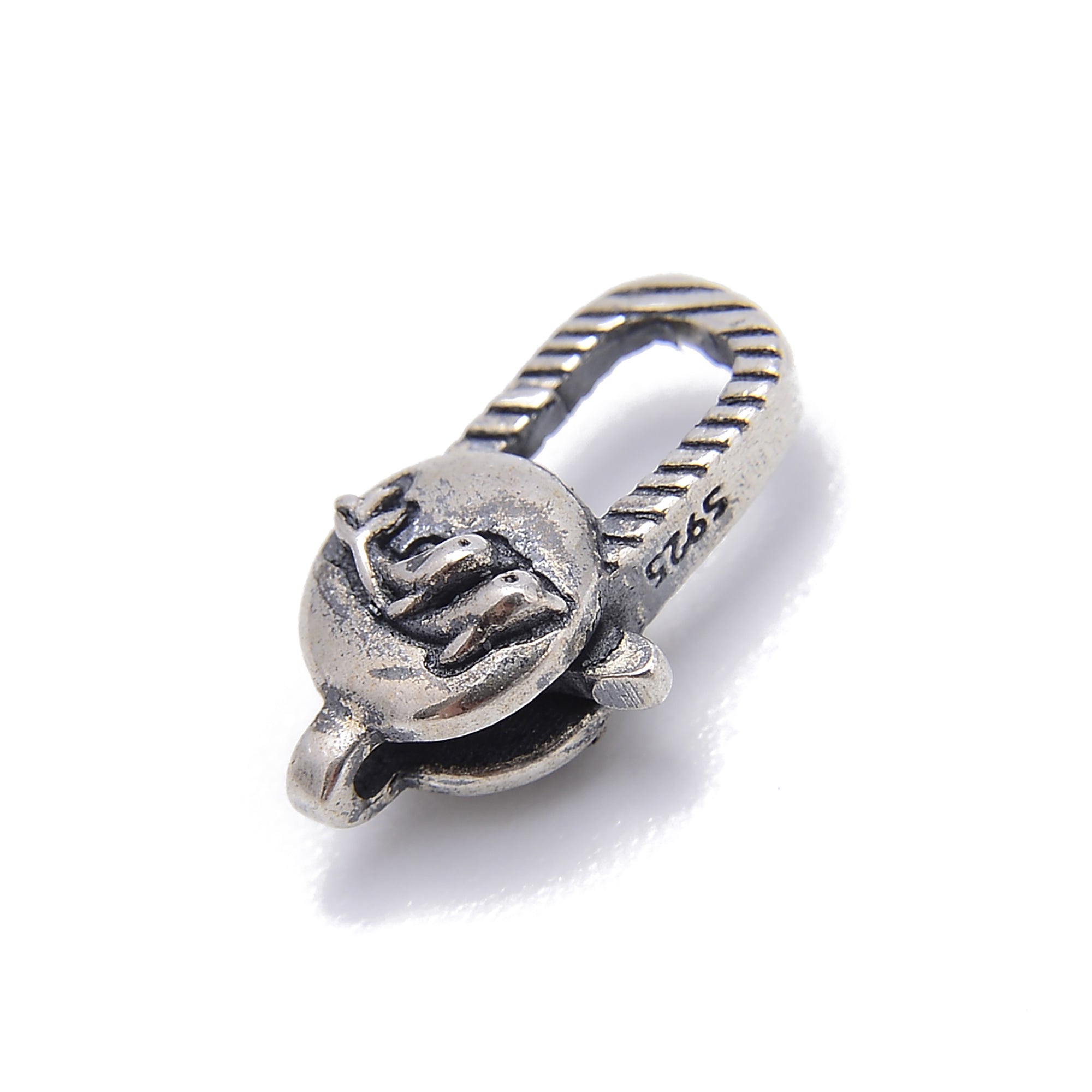 925 Sterling Silver Dolphin Clasp - Anti-Tarnish, Size 8x15mm (2 Pcs) - Perfect for Jewelry Making, Bracelets & Necklaces DIY Projects