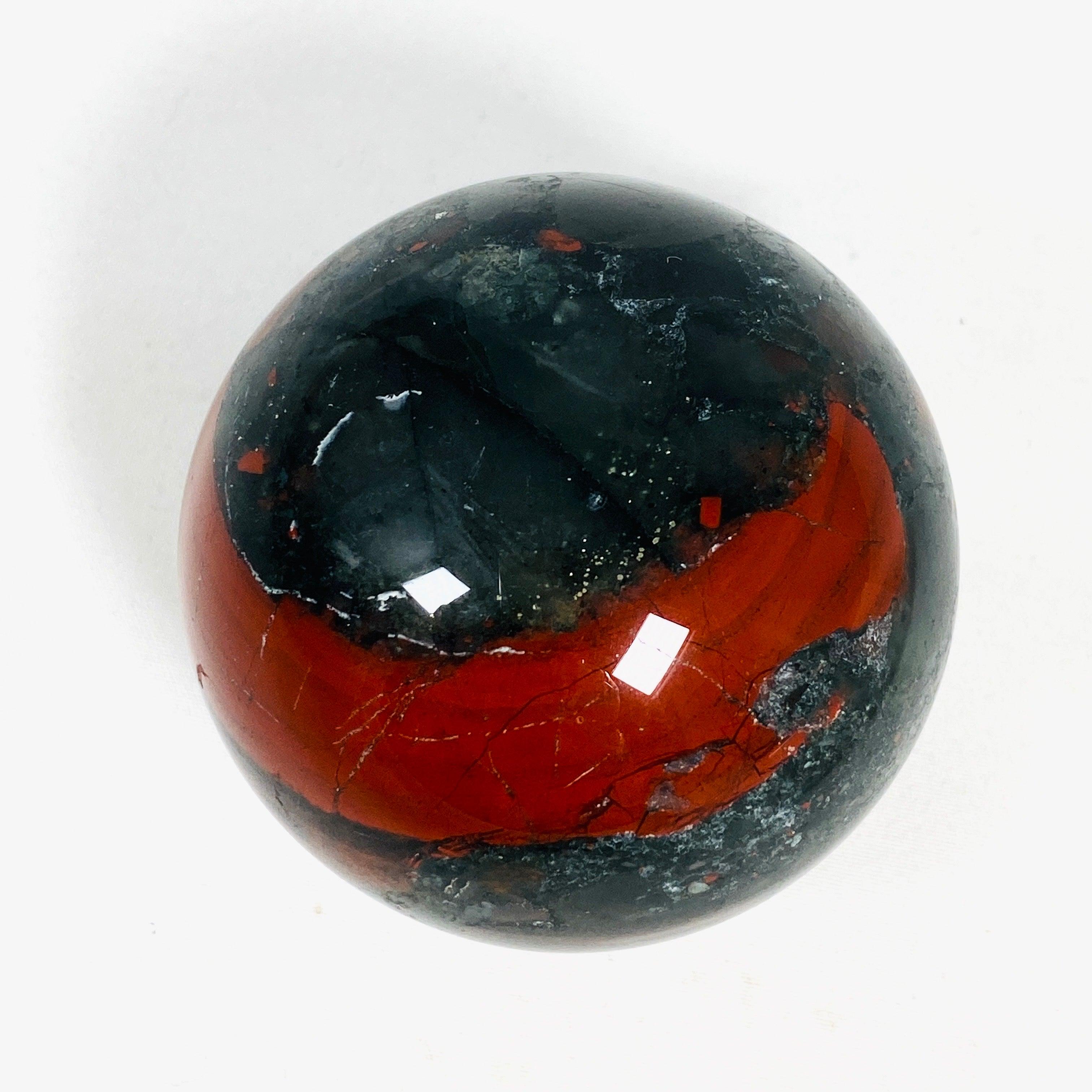 African Bloodstone Sphere ABS 5 - Natural Healing Crystal Ball for Meditation, Chakra Balancing & Home Decor - Perfect for Yoga, Reiki & Spiritual Gifts