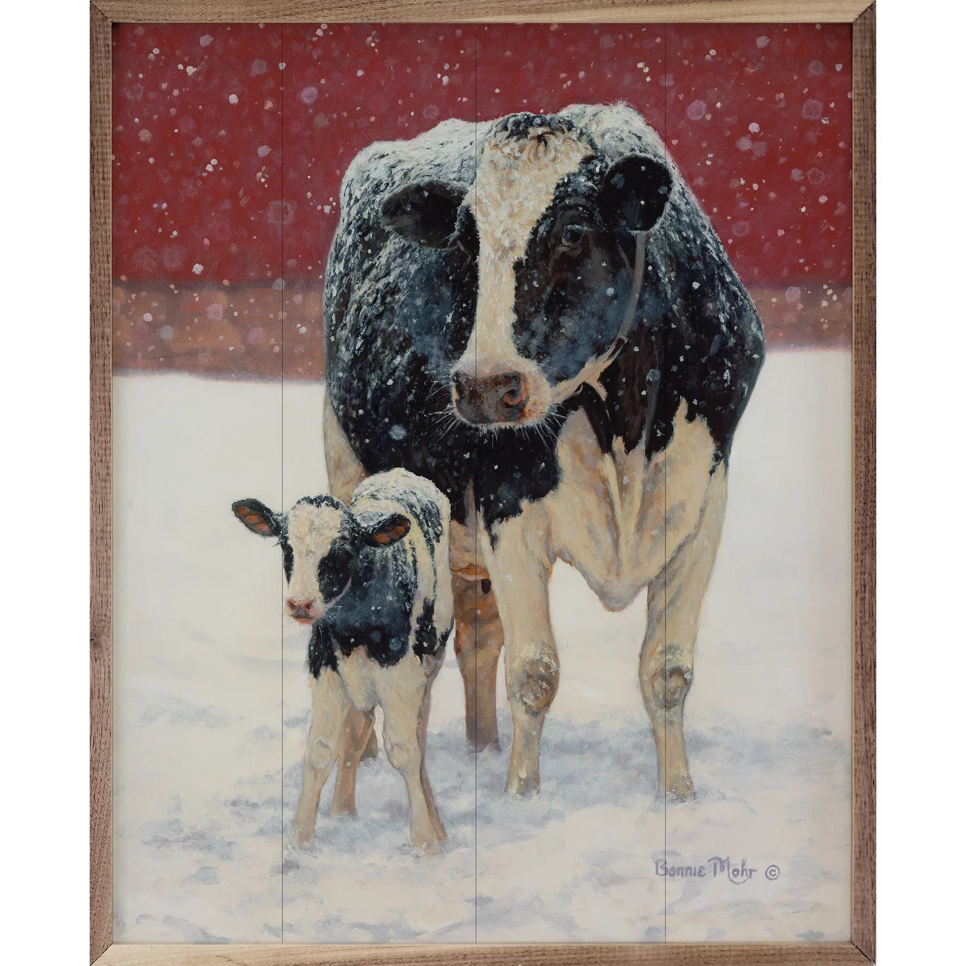 First Christmas by Bonnie Mohr - Wood Framed Wall Art Print - Perfect for Holiday Home Decor & Christmas Gift Giving