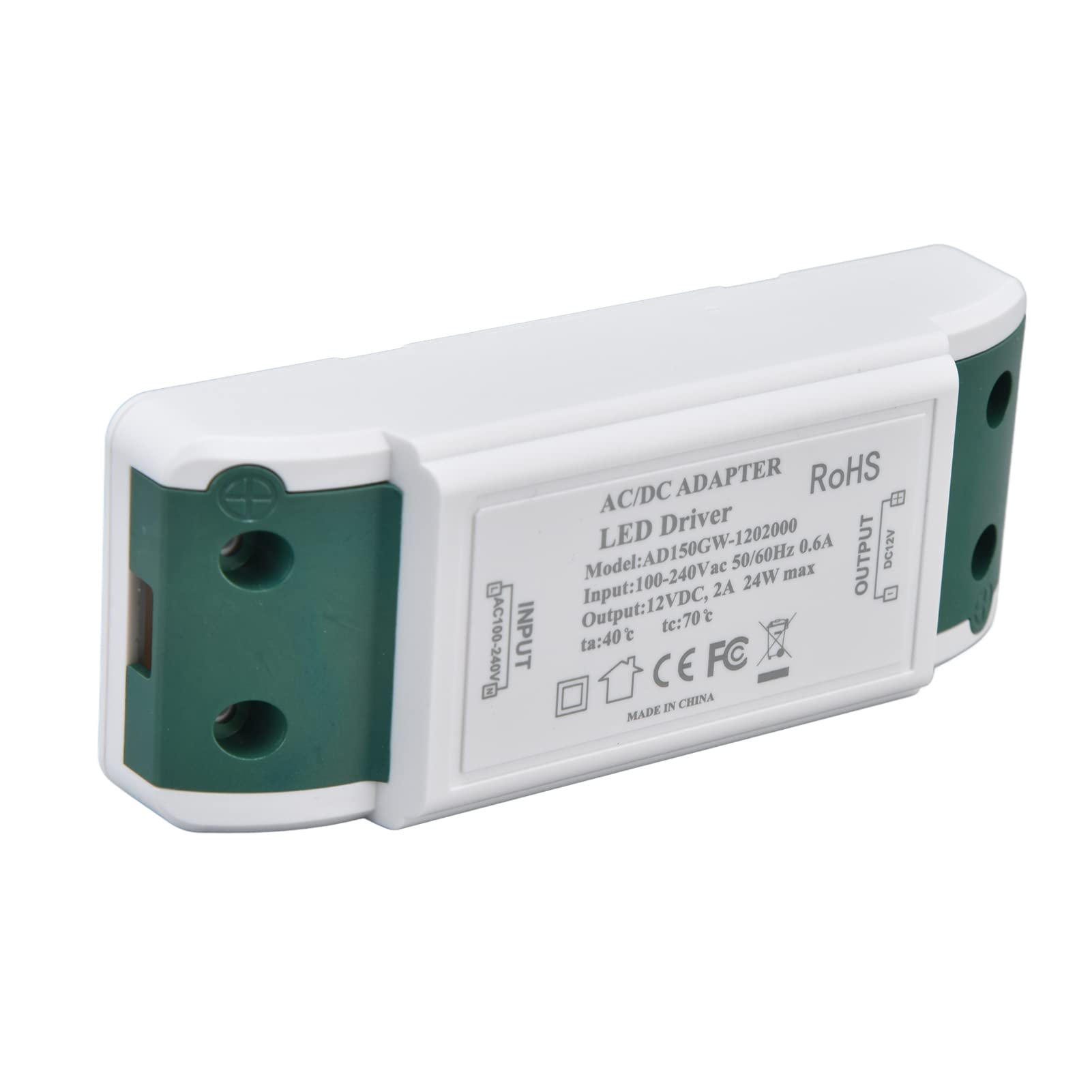 12V LED Power Transformer Driver - AC100-240V Input, 50/60Hz, ABS Shell - Compatible with LED Strip Lights for Home, Office, and Commercial Lighting
