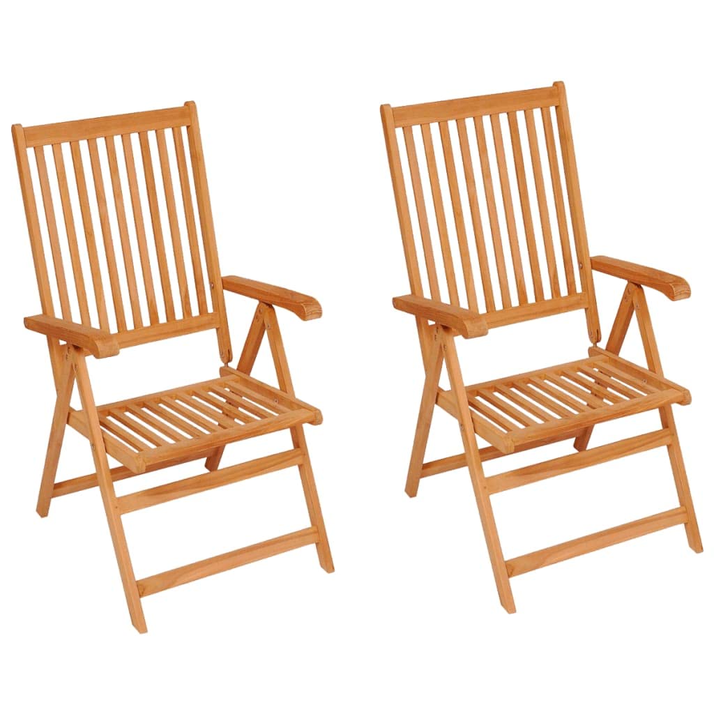 Premium FAMIROSA Patio Chairs Set of 2 - Solid Teak Wood with Anthracite Cushions (33.55 lbs) - Outdoor Garden, Poolside, and Backyard Relaxation Furniture