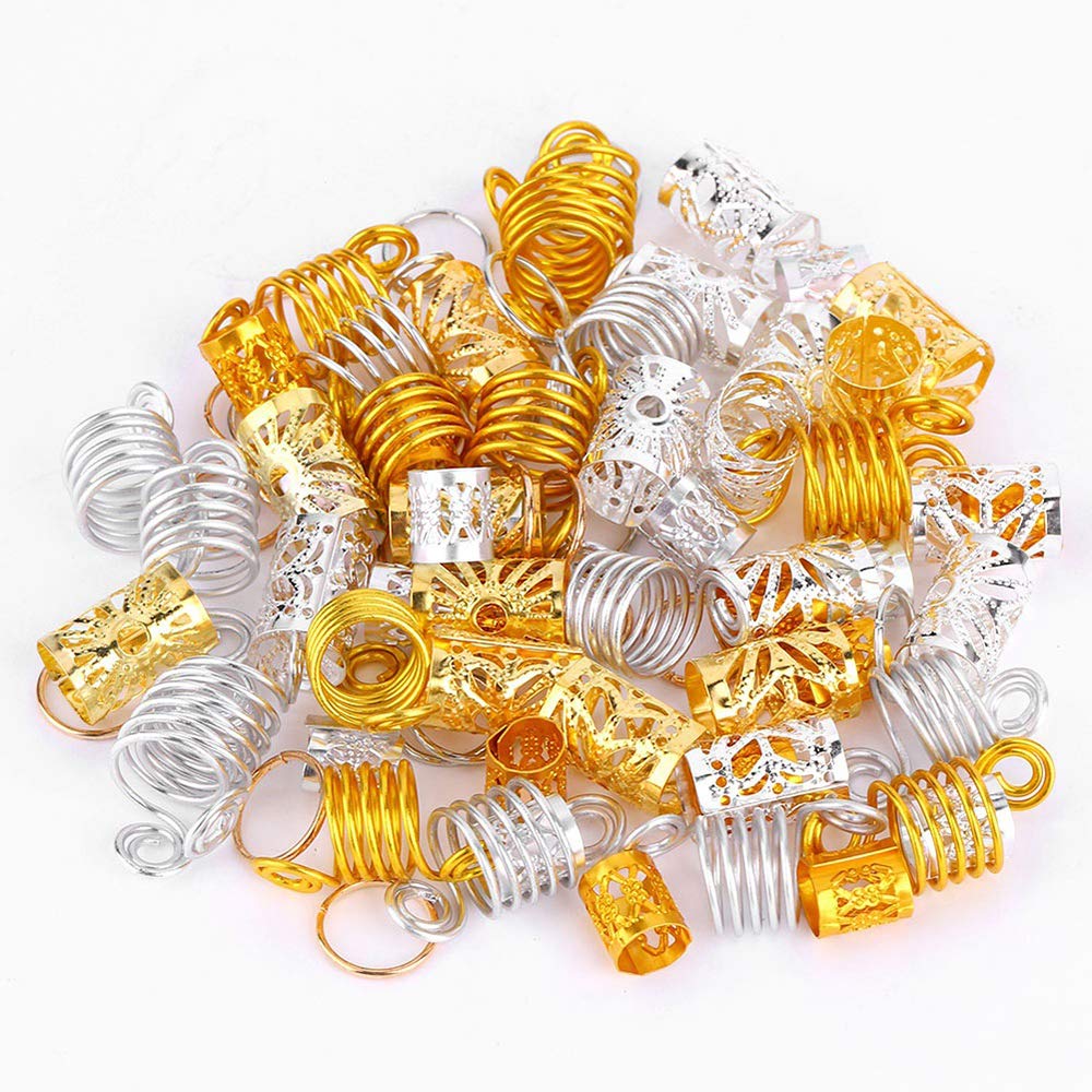 Homo Trends 90 Pcs Aluminum Hair Rings & Clips - Adjustable Metal Dreadlock Cuffs for Braids, Locs & Twist Hairstyles - Perfect Hair Accessories for Women, Men & Kids - Great for Parties, Weddings & Everyday Styling