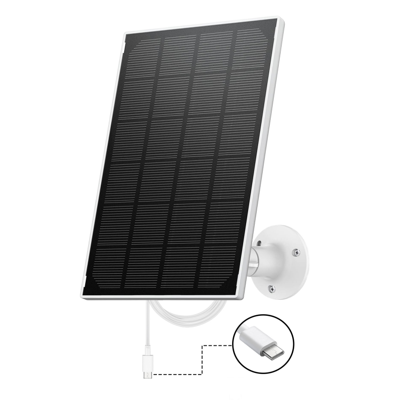 ZUMIMALL 3W Solar Panel Charger with USB Adapter for Outdoor Security Cameras - Weatherproof Solar Power Supply for Home Surveillance Systems (Ideal for Driveway, Backyard & Garage Monitoring)