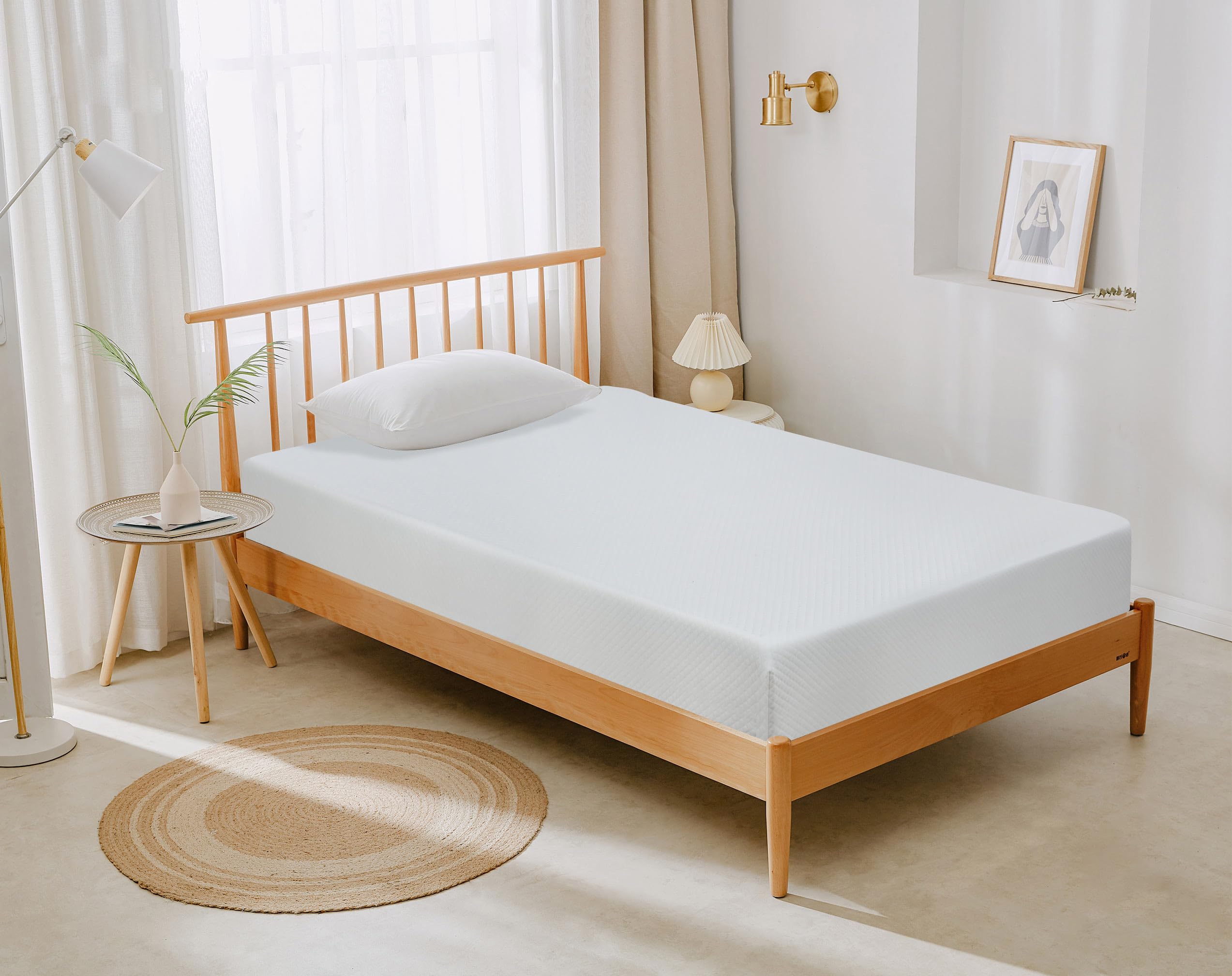 5/6/8/10/12 Inch Twin Size Cooling Gel Memory Foam Mattress with Cover - Green Tea Infused, Medium Firm Support for Pressure Relief & Cool Sleep, CertiPUR-US Certified Bed in a Box - Perfect for Guest Rooms, Dorms, RVs & Hot Sleepers