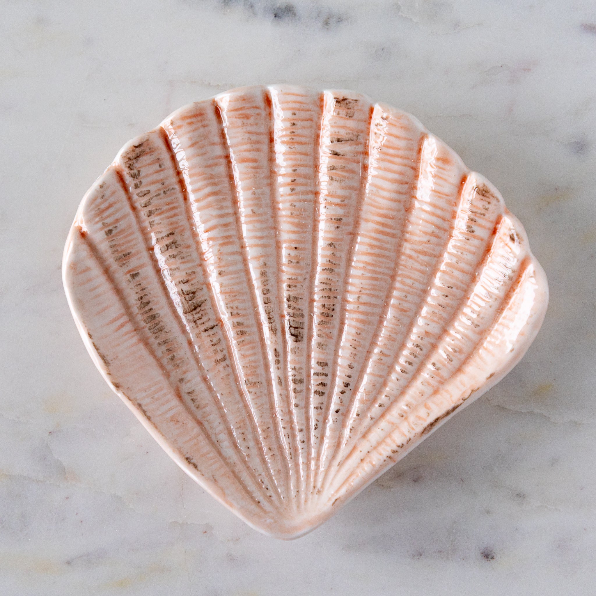 Hand Painted Stoneware Shell Shaped Dishes Set of 4 - Elegant Appetizer Plates for Seafood, Sushi & Desserts - Perfect for Beach Themed Parties & Coastal Home Decor
