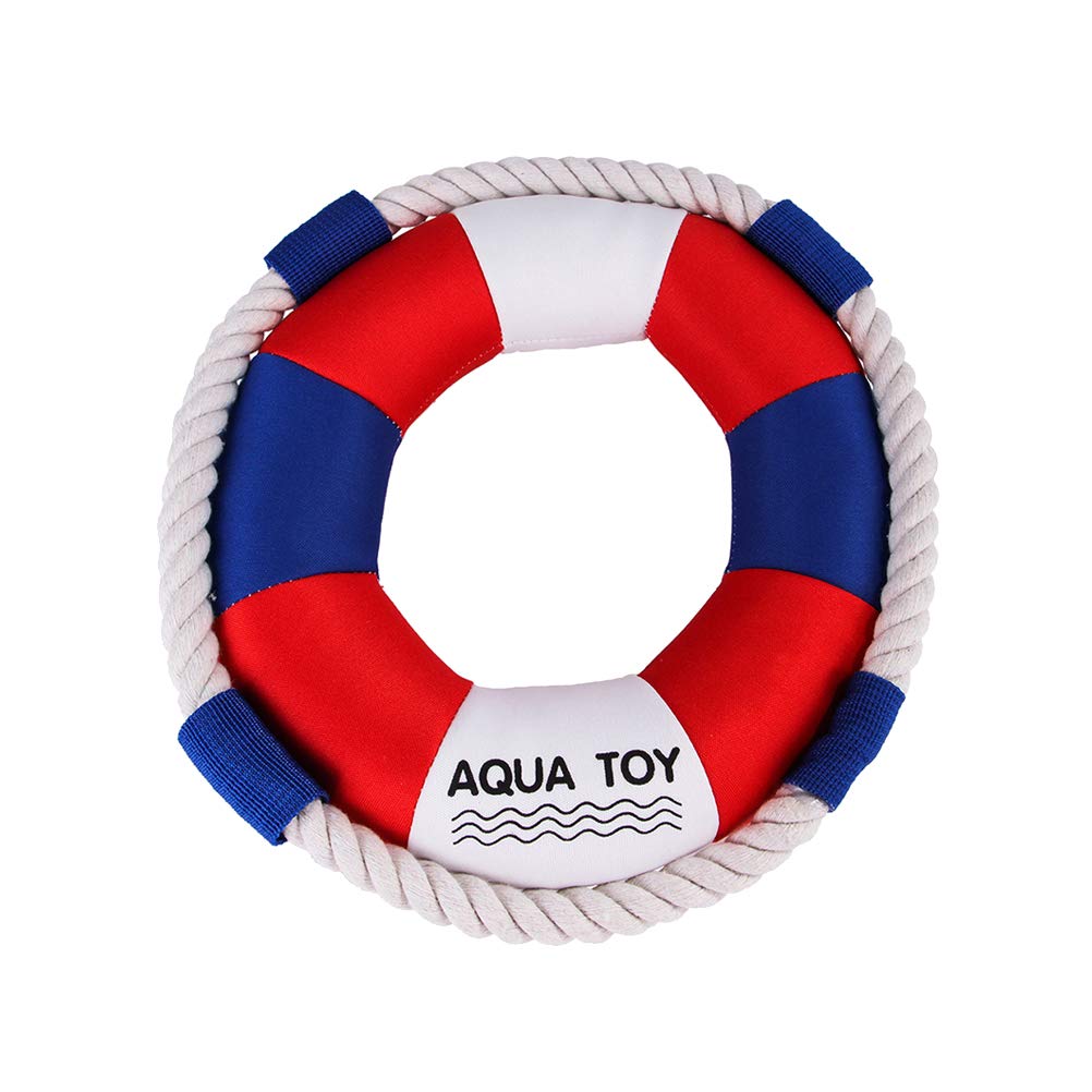 POPETPOP Interactive Dog Swim Ring Toy - Puppy Cotton Teeth Cleaning Chew Toy for Training & Biting Relief - Perfect for Pool Play, Dental Care & Puppy Training Sessions