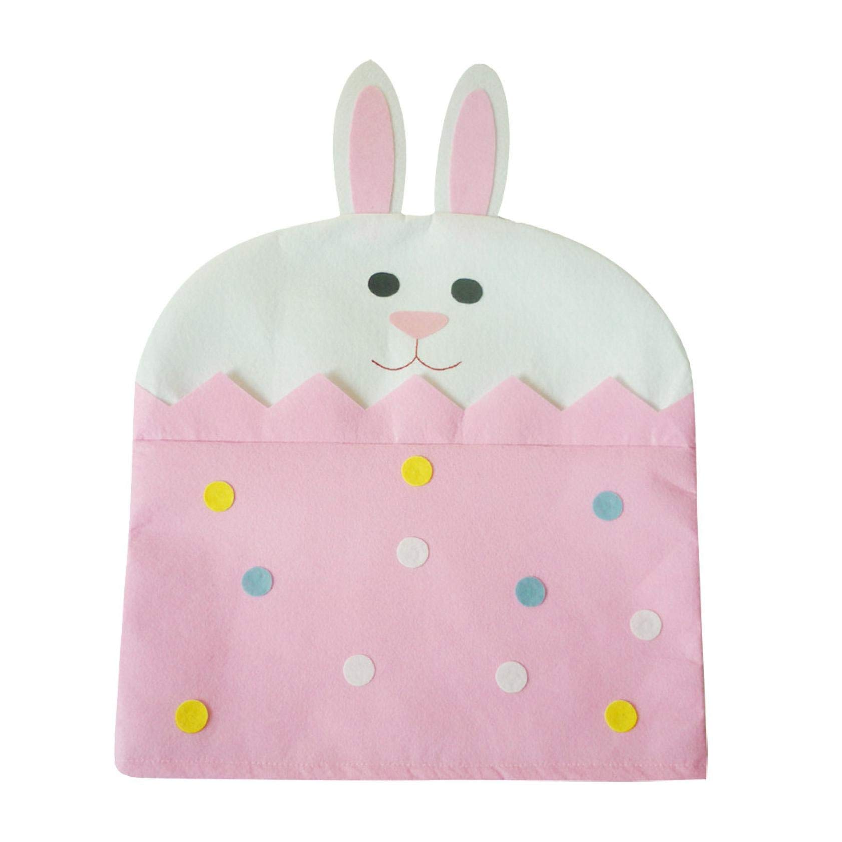 Wuztai Easter Chair Covers - Animal Print Chair Back Protectors (Pink) - Perfect for Easter Decorations, Birthday Parties & Home Decor
