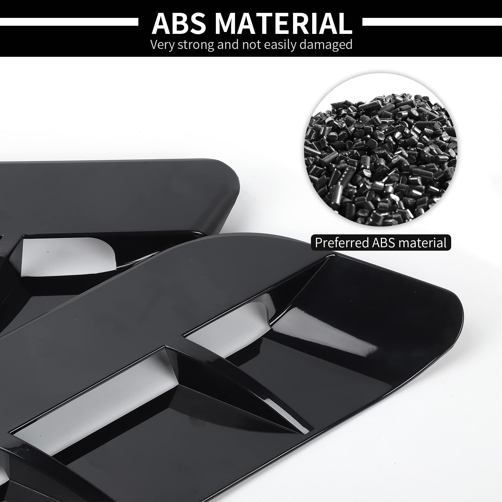 2015-2022 Dodge Challenger Hood Air Conditioner Vent Trim - ABS Black 2pcs Replacement Accessories for Improved Cooling & Style | Perfect for Summer Driving & Car Shows