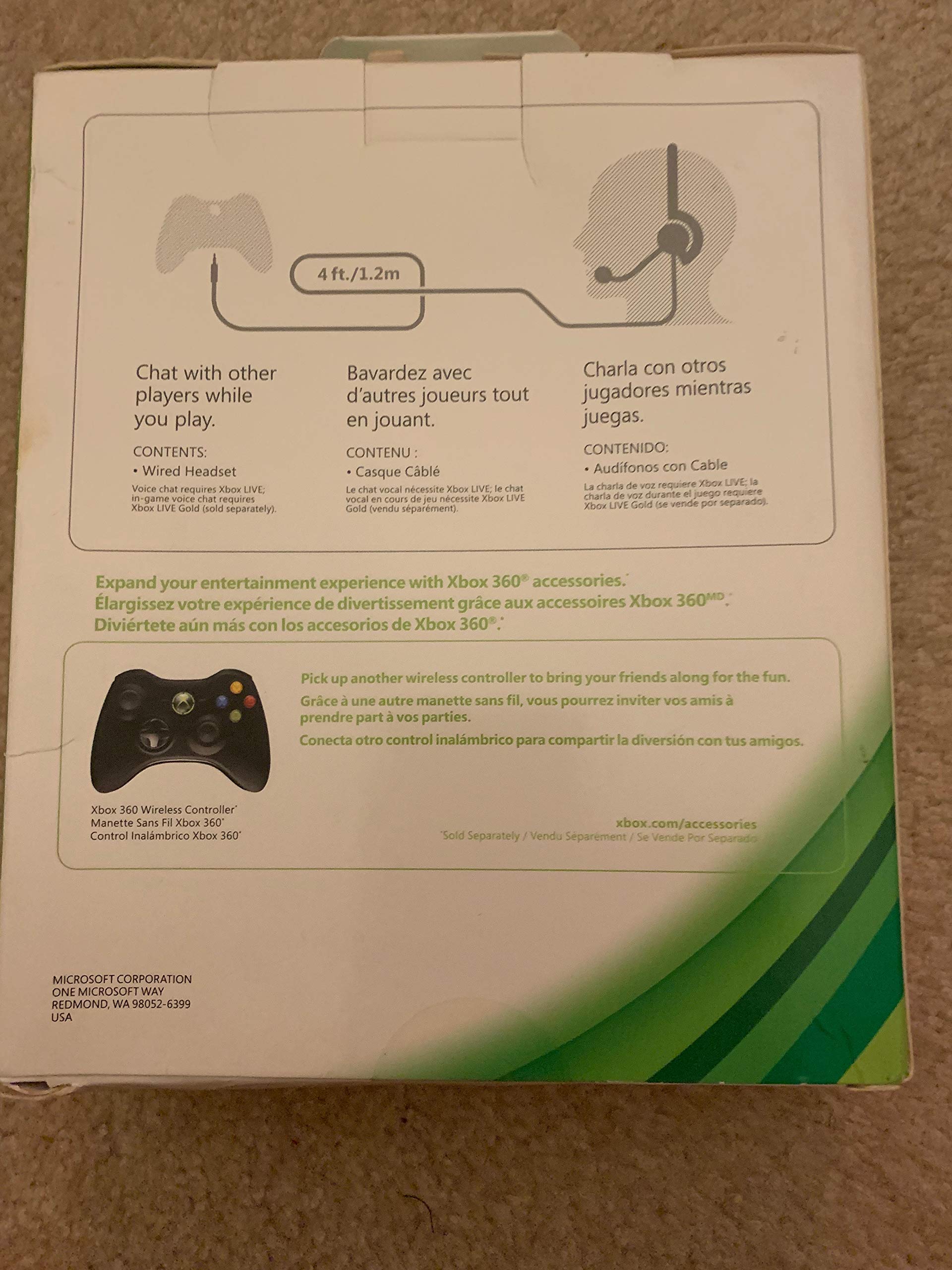 Microsoft Xbox 360 P5F-00001 Gaming Headset with In-Line Volume Control & Boom Microphone - Noise Cancelling Headphones for Xbox 360, PC & Online Gaming Sessions