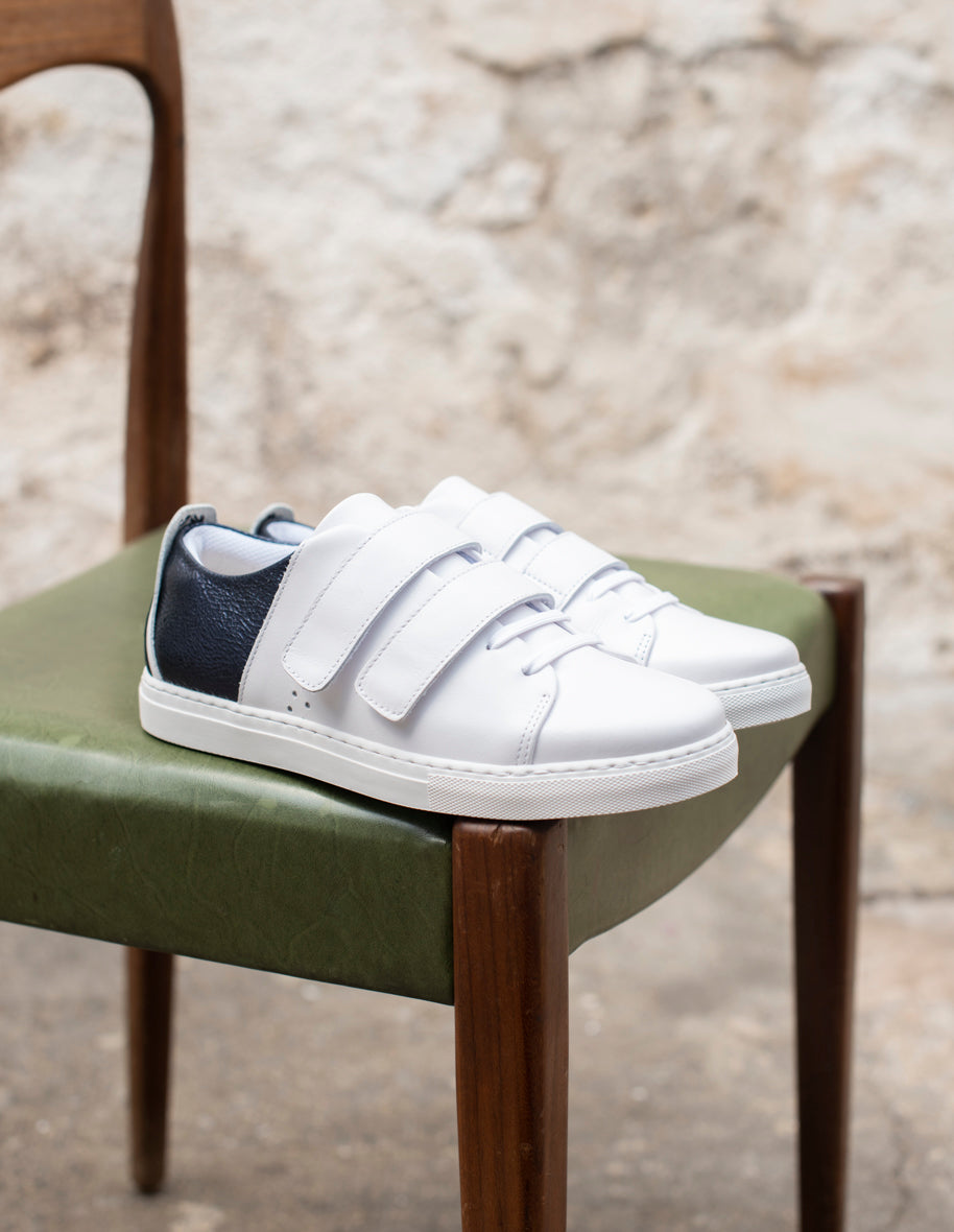 Renée Scratch White Cracked Leather Marine Low Baskets - Stylish & Comfortable for Casual Outings, Beach Walks & Everyday Wear
