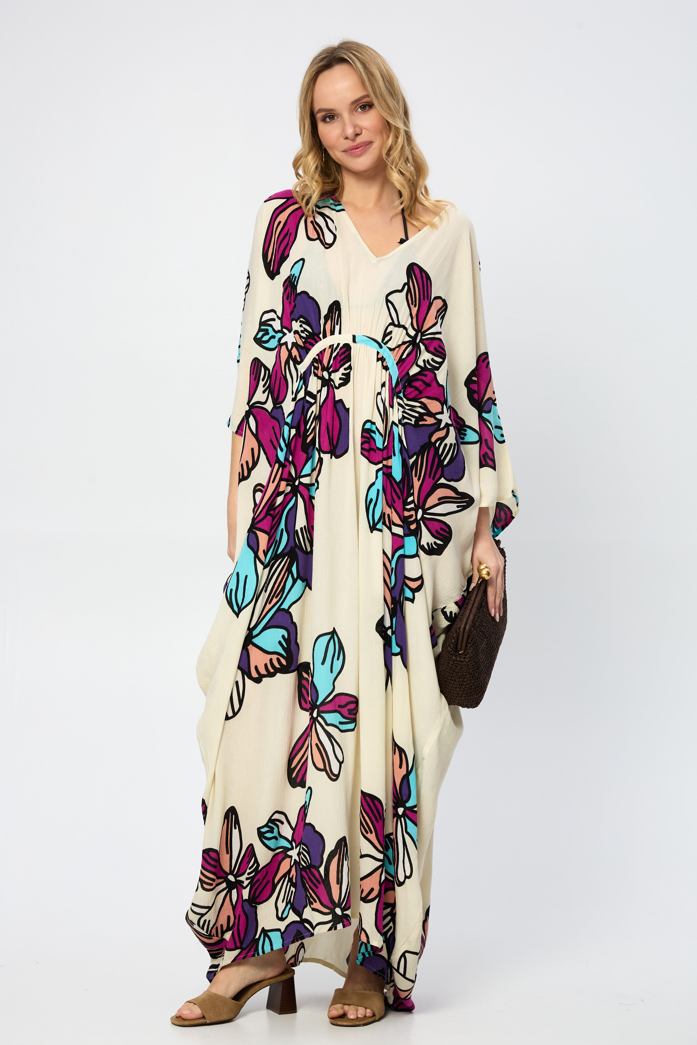 Stylish Tropical Sun Kaftan Dress - Flowy Beach Cover Up for Women | Perfect for Poolside, Vacation & Summer Outfits