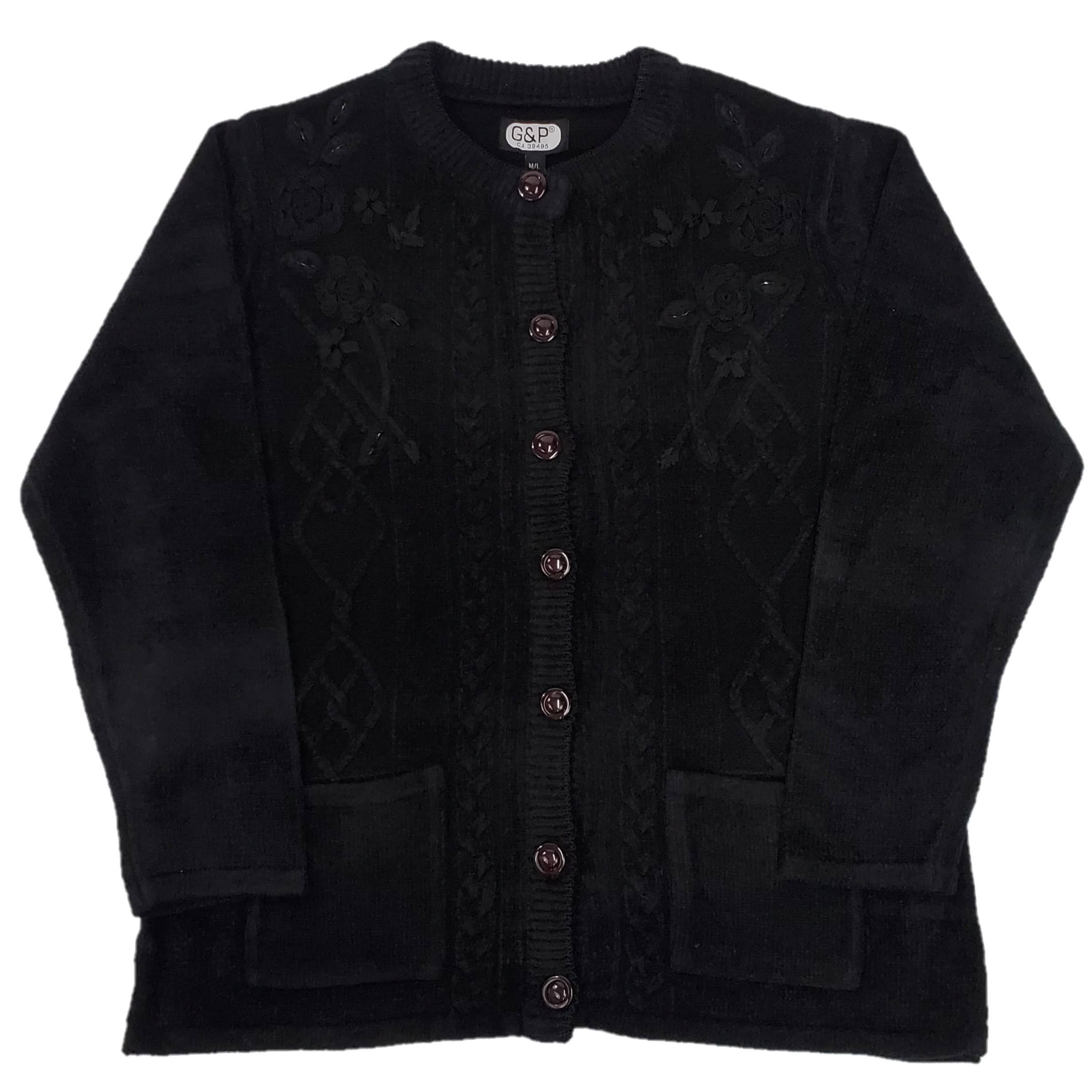 Stylish Ladies Chenille Embroidery Designer Cardigan Sweater - Cozy Knitwear for Fall & Winter Fashion | Perfect for Office, Date Night & Casual Outfits