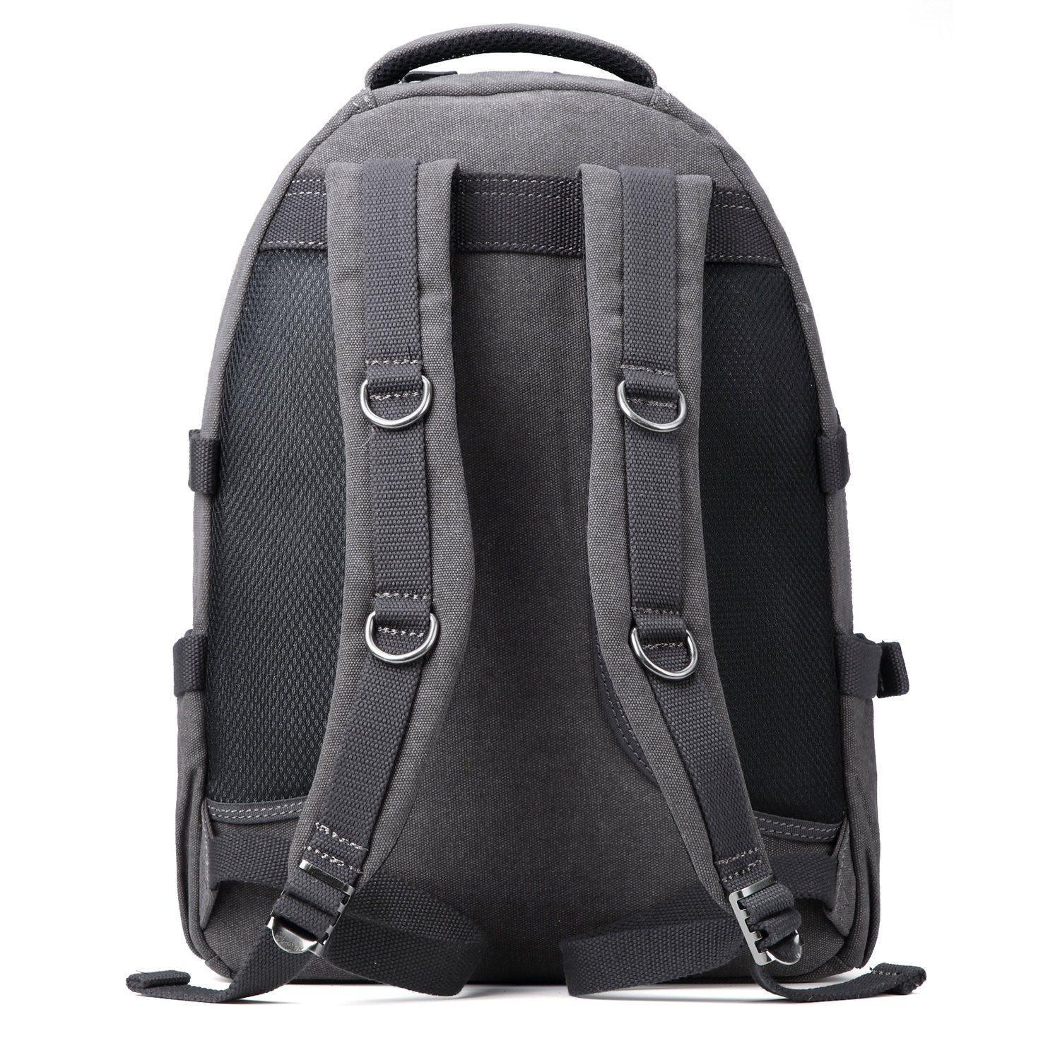 Troop London Classic Canvas Laptop Backpack - Large Waterproof Business Backpack for Men & Women, Durable Travel Backpack with USB Charging Port for Work, School, College & Commuting