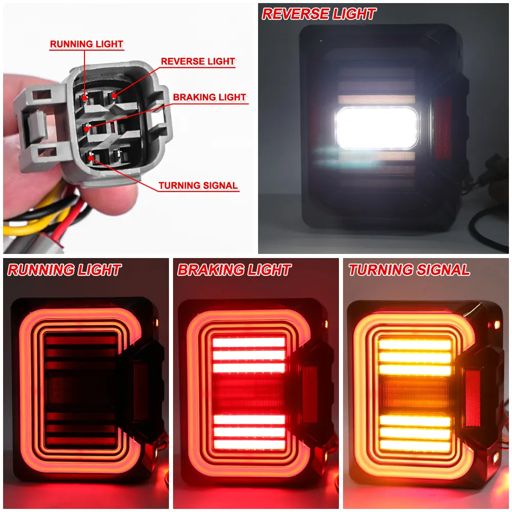 LOYO Rubicon Style LED Tail Lights for Mahindra Thar 2020 - Waterproof & Durable LED Brake Lights - Perfect for Off-Roading, Night Driving & Car Customization