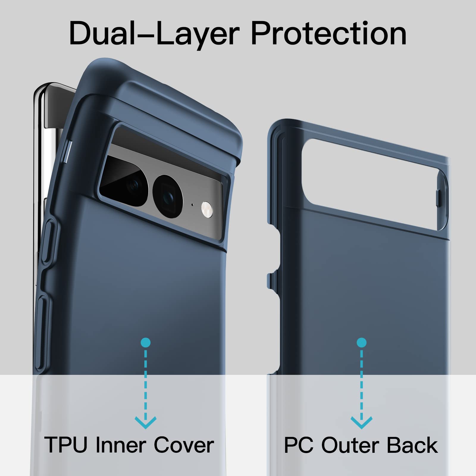 JETech Shockproof Case for Google Pixel 7 Pro - Rugged Protective Cover for Outdoor & Sports