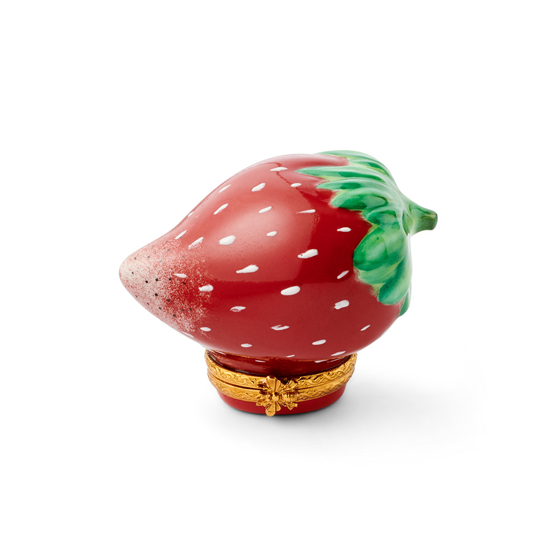 Strawberry Limoges Porcelain Jewelry Box - Hand-Painted French Floral Trinket Box for Women | Perfect Gift for Valentines, Birthdays & Home Decor